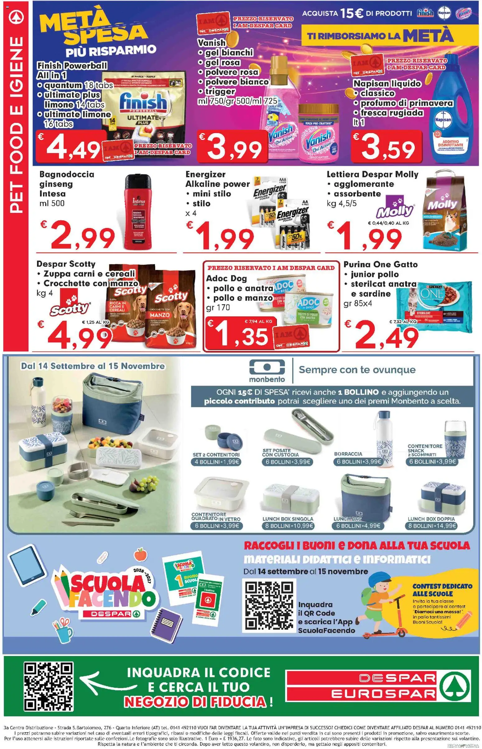 Volantino Despar del 10/09/2026 | Pagina: 8 | Prodotti: Pollo, Manzo, Crocchette, Sardine