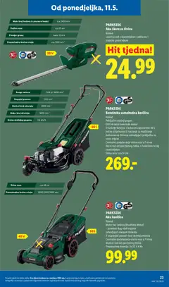 PARKSIDE Aku škare za živicu, Aku škare za živicu, lasercut nož s aluminijskom vodilicom i krajnjim graničnikom - Pregled kataloga iz trgovine Lidl, vrijedi od 11.05.2026 | Stranica: 23