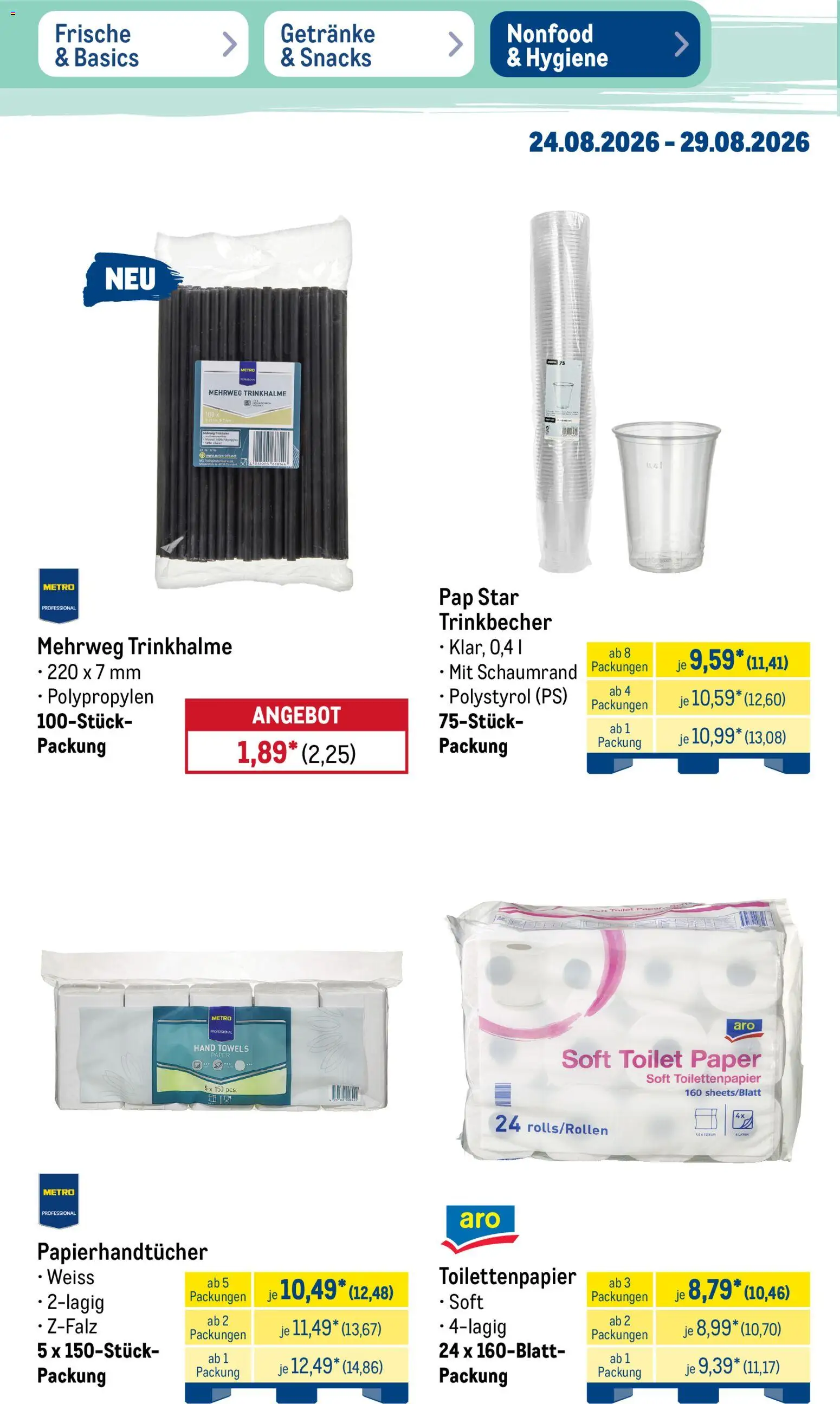 Metro NonFood-Angebote – gültig ab 24.08.2026 | Seite: 3 | Produkte: Toilettenpapier