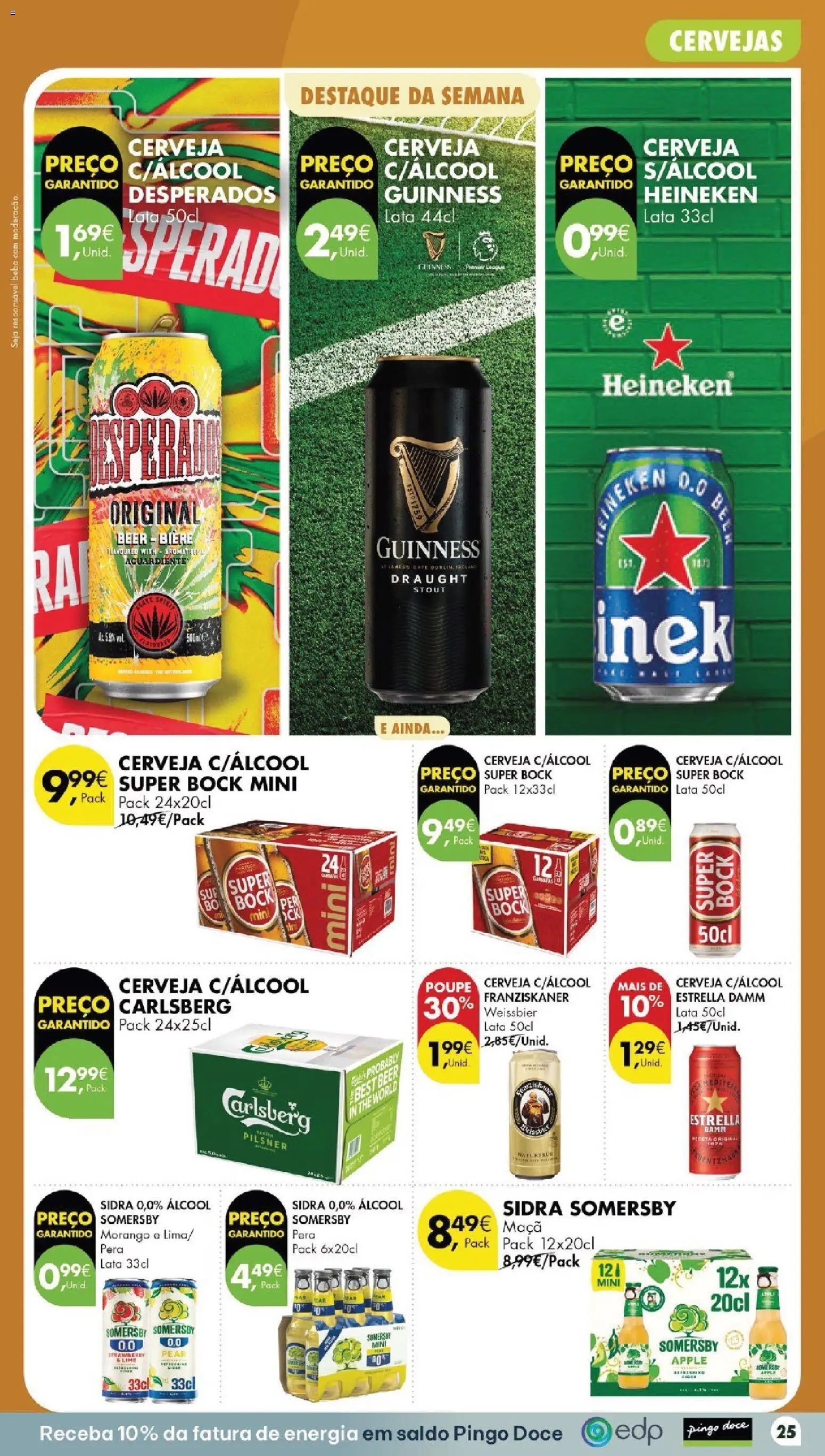 Pingo Doce folheto │ válido de 20/10/2026 | Página: 25 | Produtos: Sidra, Desperados, Somersby, Álcool