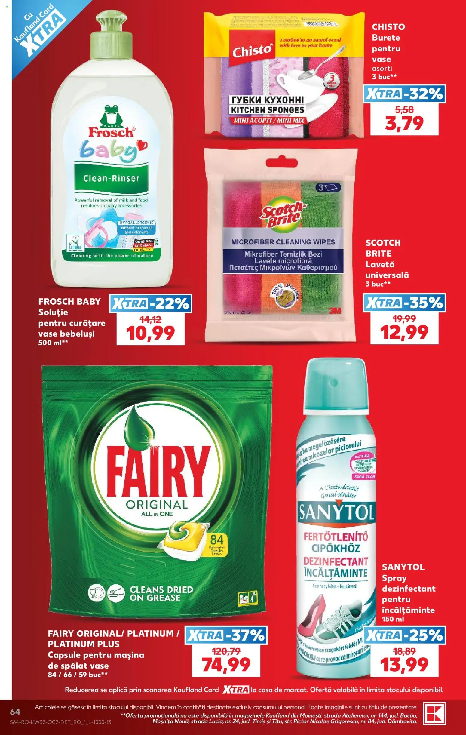 Noul catalog Kaufland – valabil de la 05.08.2026 | Pagină: 64 | Produse: Burete, Lavete, Bornoz takımı