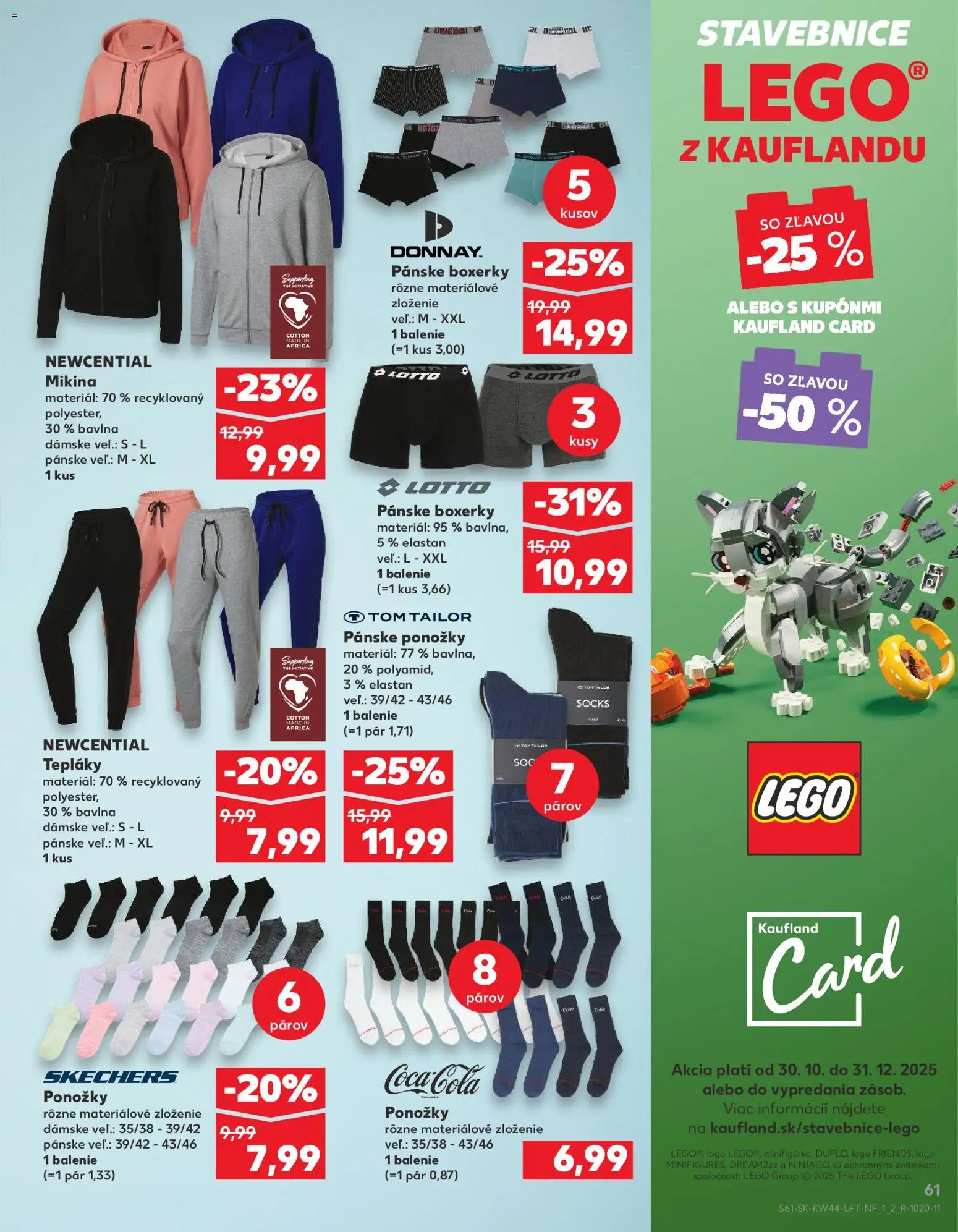 Nové Kaufland akcie – leták je platný od 30.10.2025 | Strana: 61 | Produkty: LEGO, Mikina, Ponožky, LEGO stavebnice