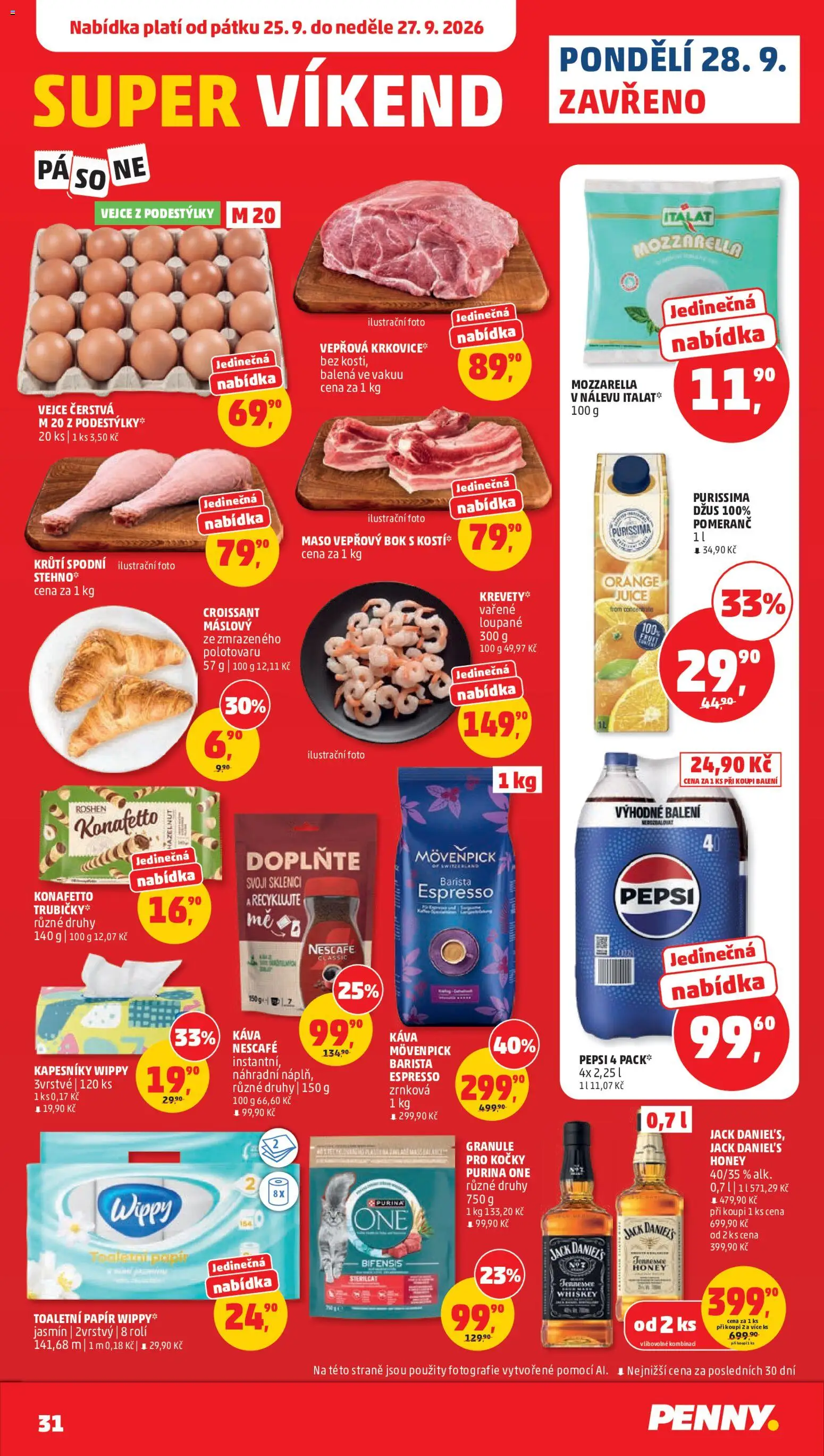 Penny Market leták od 23.09.2026 | Strana: 31 | Produkty: Vejce, Purina, Purina one, Kapesníky