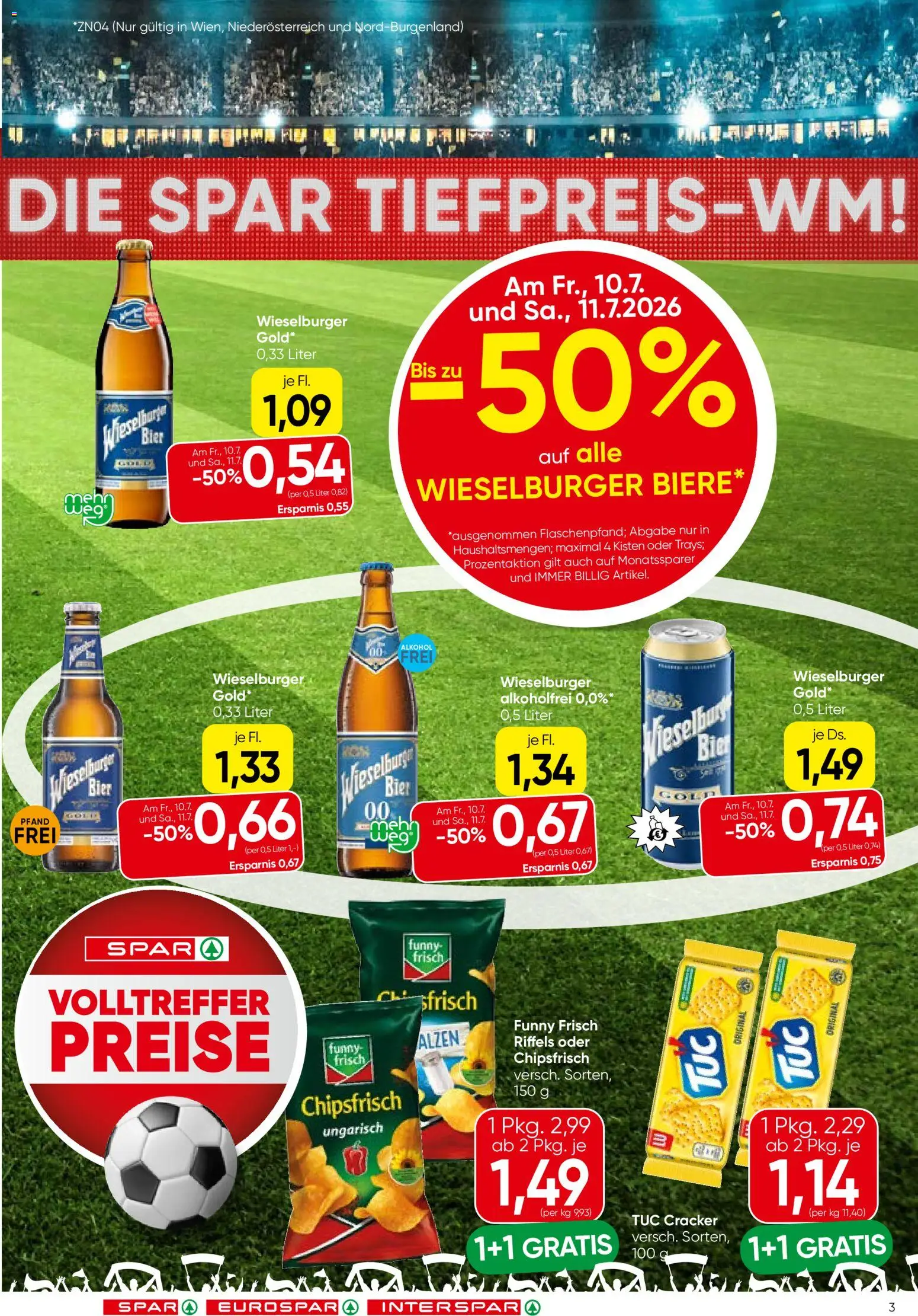 Spar Flugblatt - Wien gültig ab 09.07.2026 | Seite: 3 | Produkte: Bier