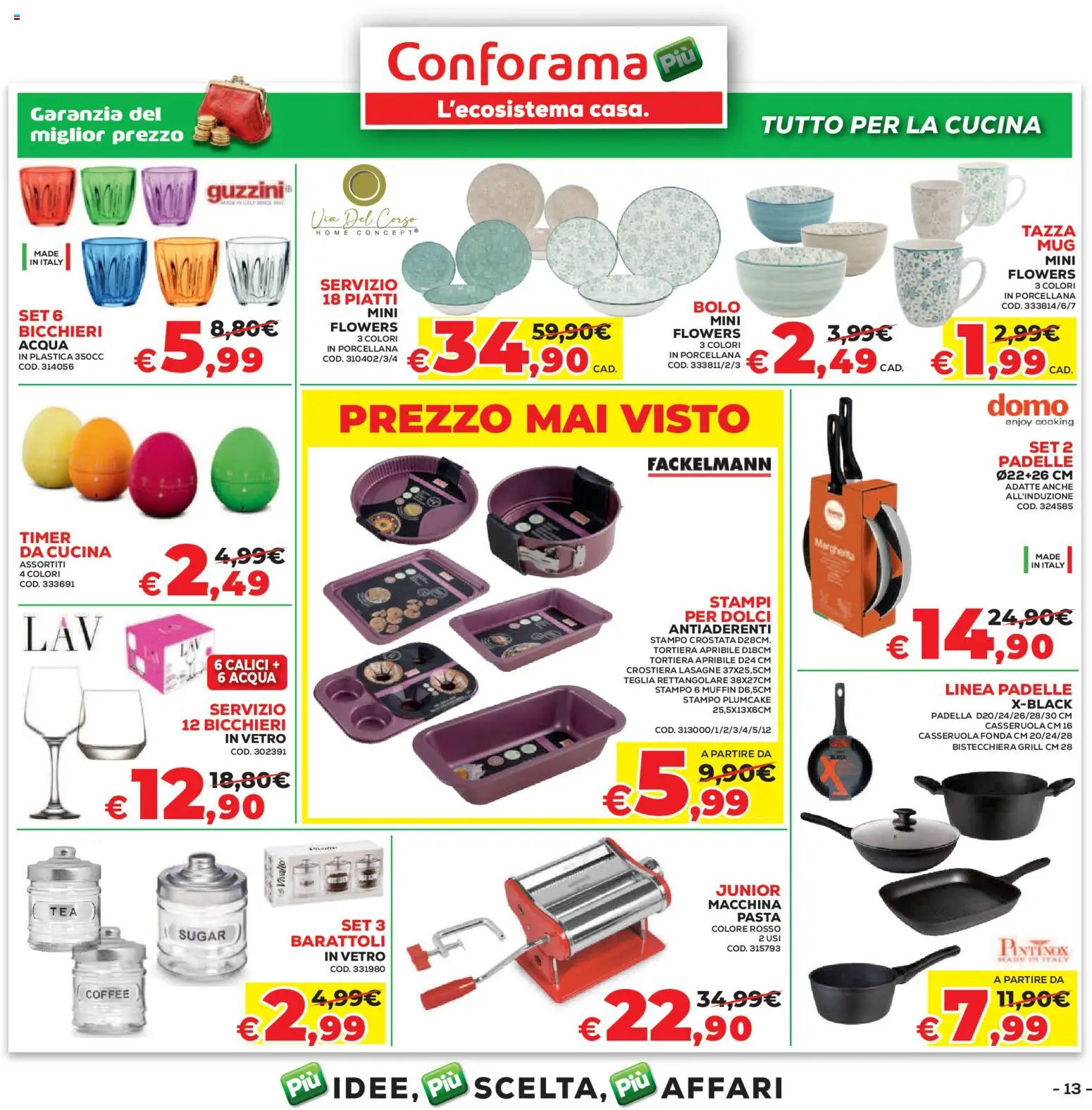 Volantino Conforama del 05.03.2026 | Pagina: 13 | Prodotti: Teglia, Tortiera, Pasta, Muffin