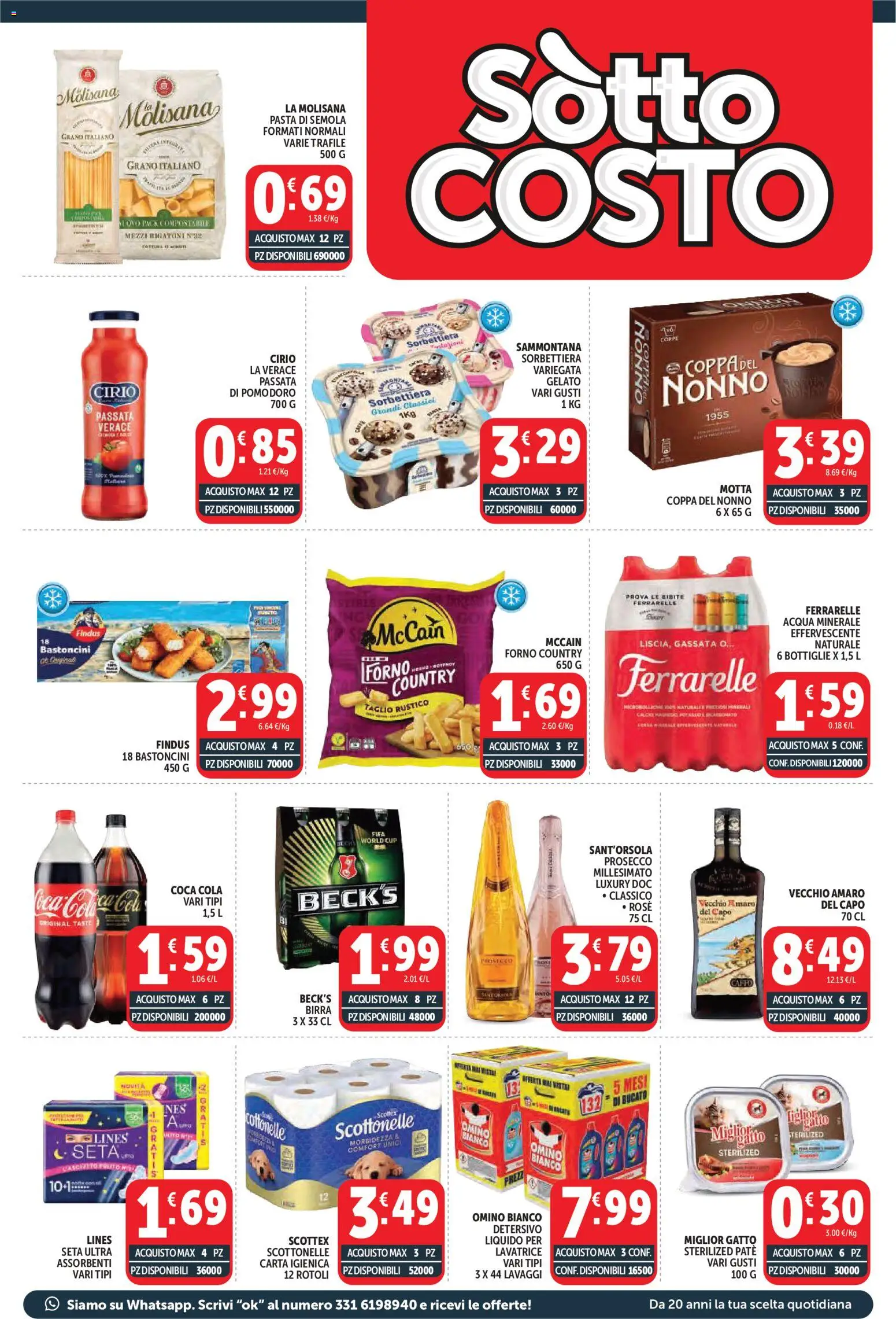 Volantino Decò del 29.05.2026 | Pagina: 3 | Prodotti: Pasta, Lavatrice, Amaro, Coca Cola