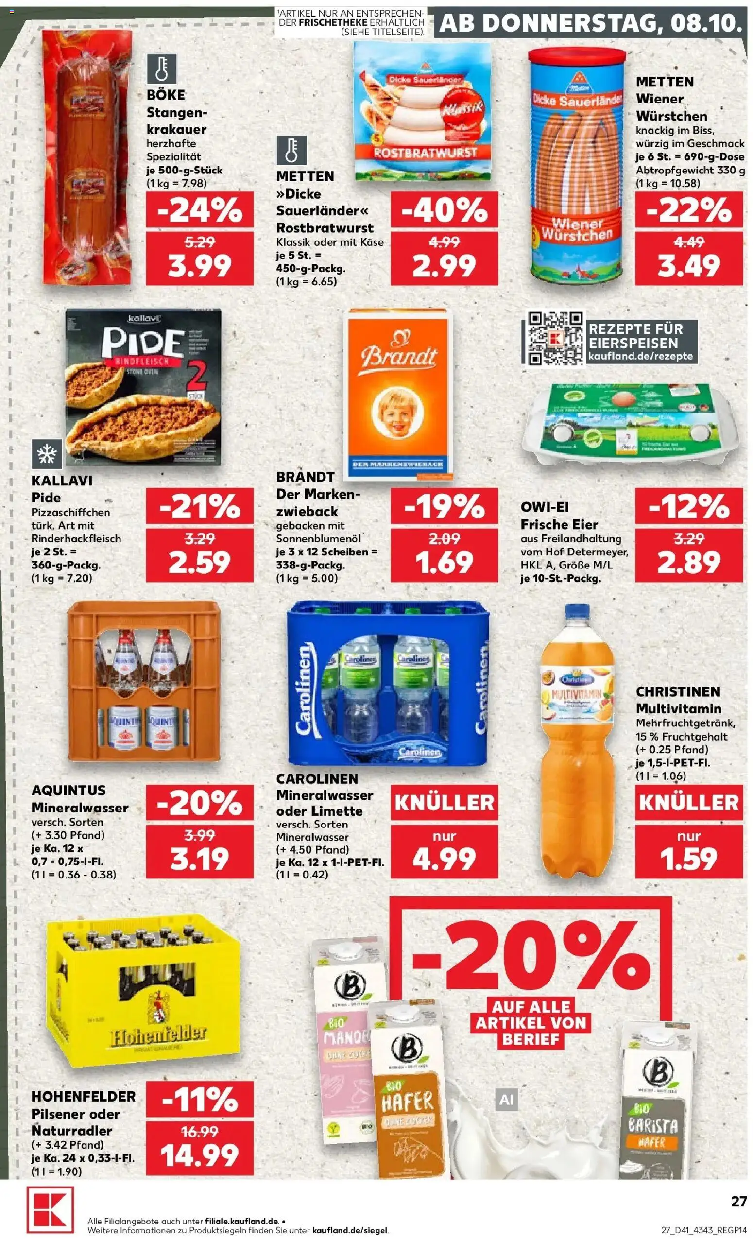 Prospekt Kaufland ab 05.10.2026 » Angebote Online zum Blättern | Seite: 37 | Produkte: Käse, Eier, Mineralwasser, Limette