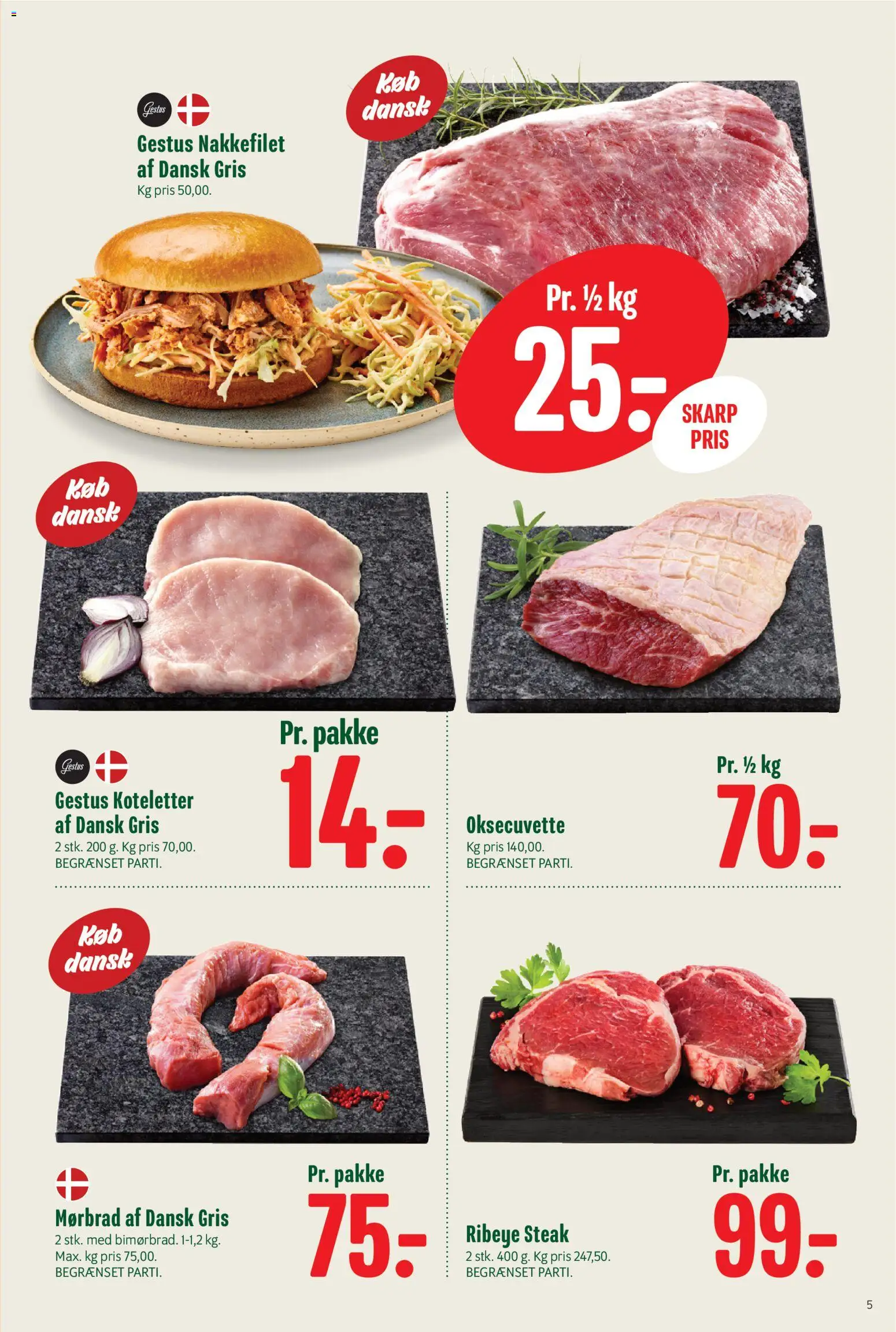 Min Købmand tilbudsavis – gyldig fra 04/09/2026 | Side: 5 | Produkter: Koteletter, Nakkefilet
