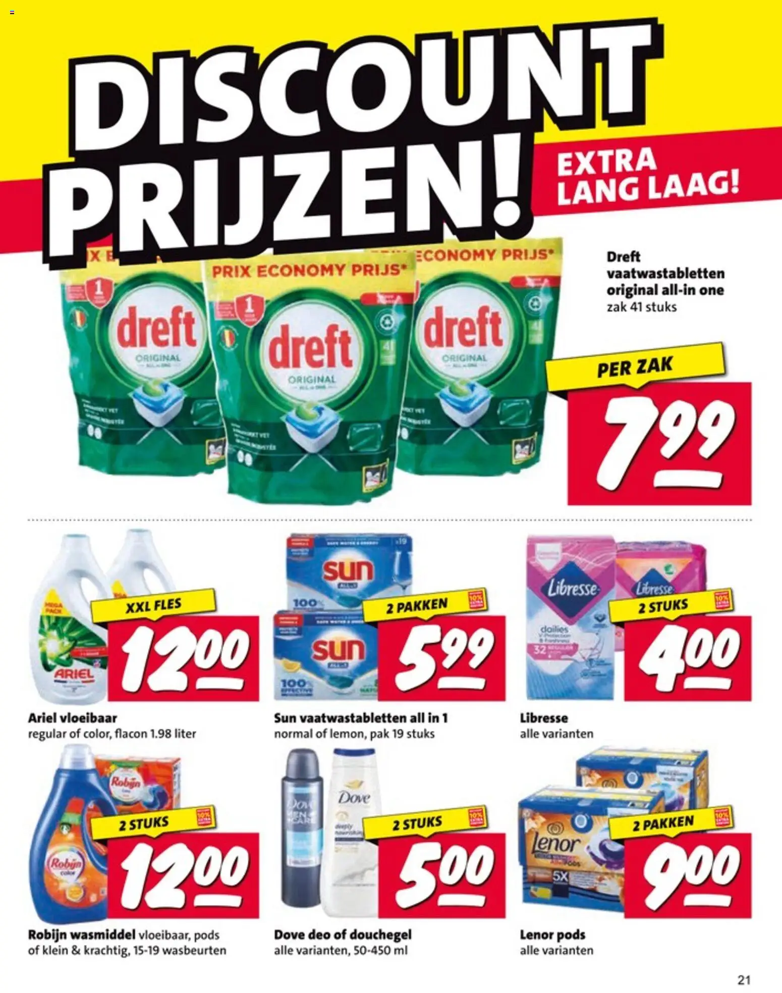 {H1} | Pagina: 21 | Producten: Wasmiddel, Robijn, Fles, Zak