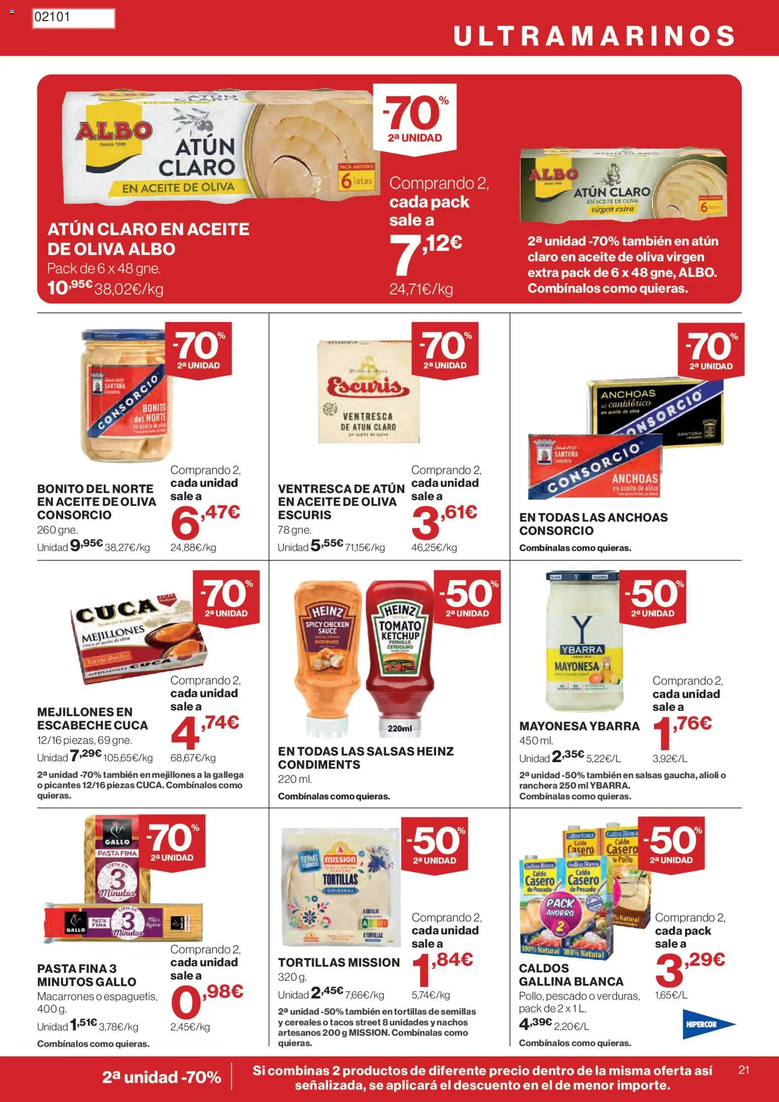 Hipercor catálogo │ válido desde el 30/07/2026 | Página: 21 | Productos: Aceite, Tacos, Οθόνη προβολής, Atún claro