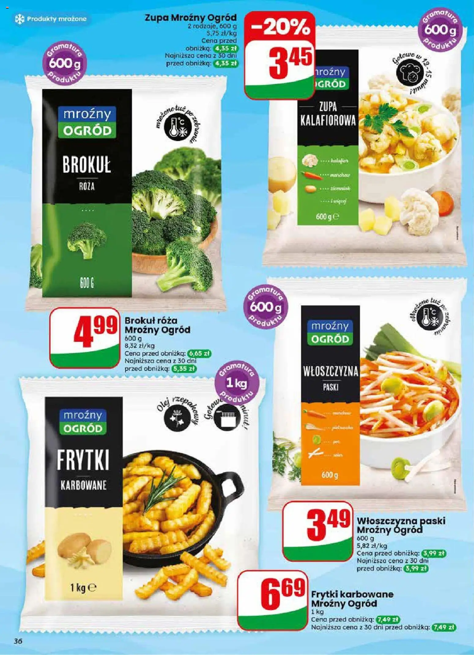 Dino gazetka od 17.06.2026 | Strona: 36 | Produkty: Brokuł, Zupa, Olej, Frytki