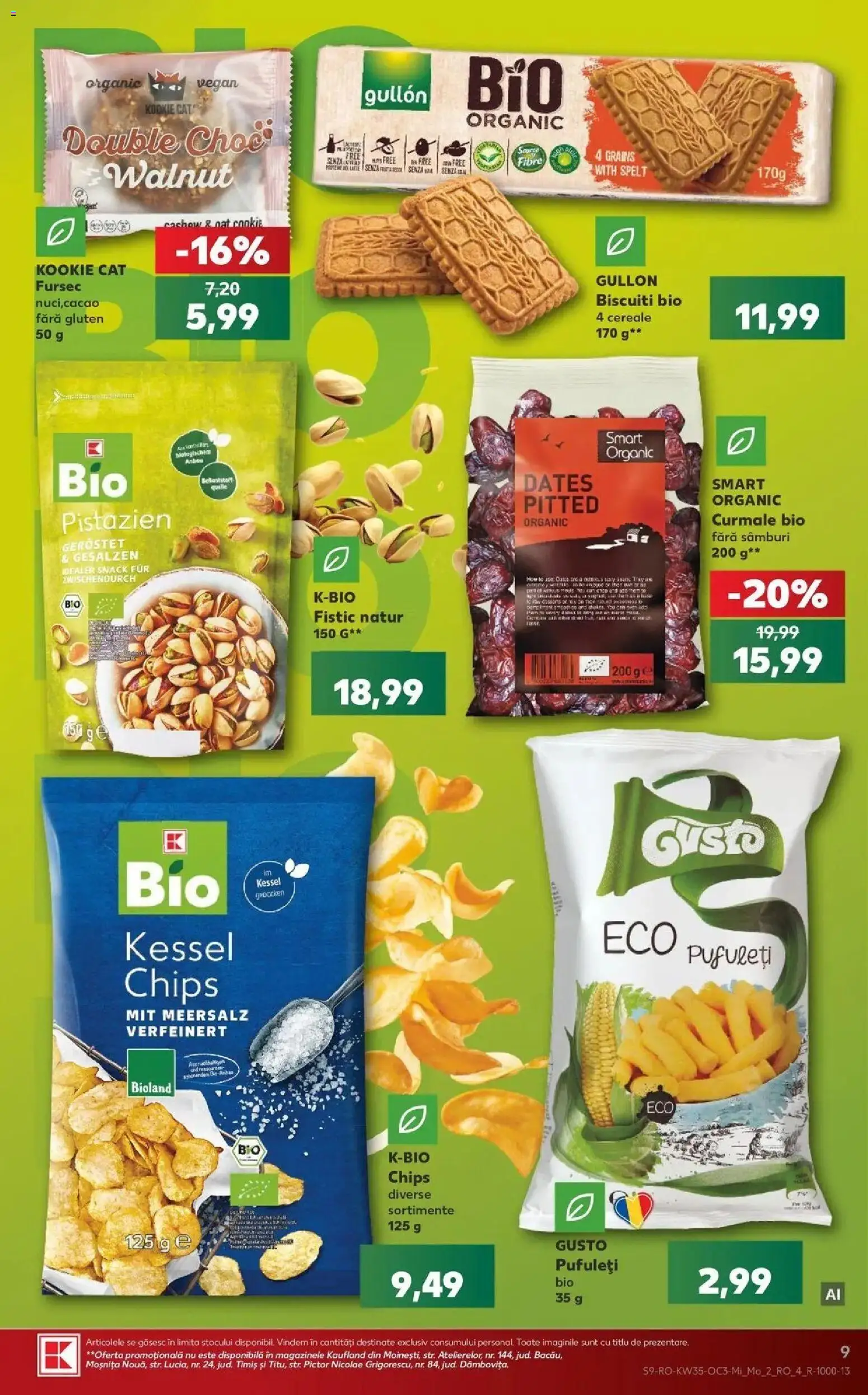 Kaufland Ploiești 26.08.2026 - Revista si Oferta | Pagină: 9 | Produse: Pufuleți, Cereale, Biscuiți, Curmale