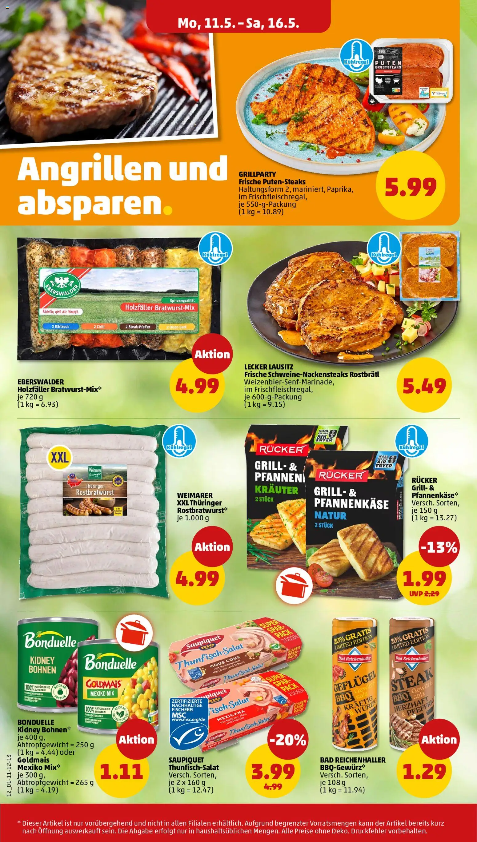 Penny Prospekt 	 – gültig ab 11.05.2026 | Seite: 14 | Produkte: Thunfisch, Salz, Steak, Salat