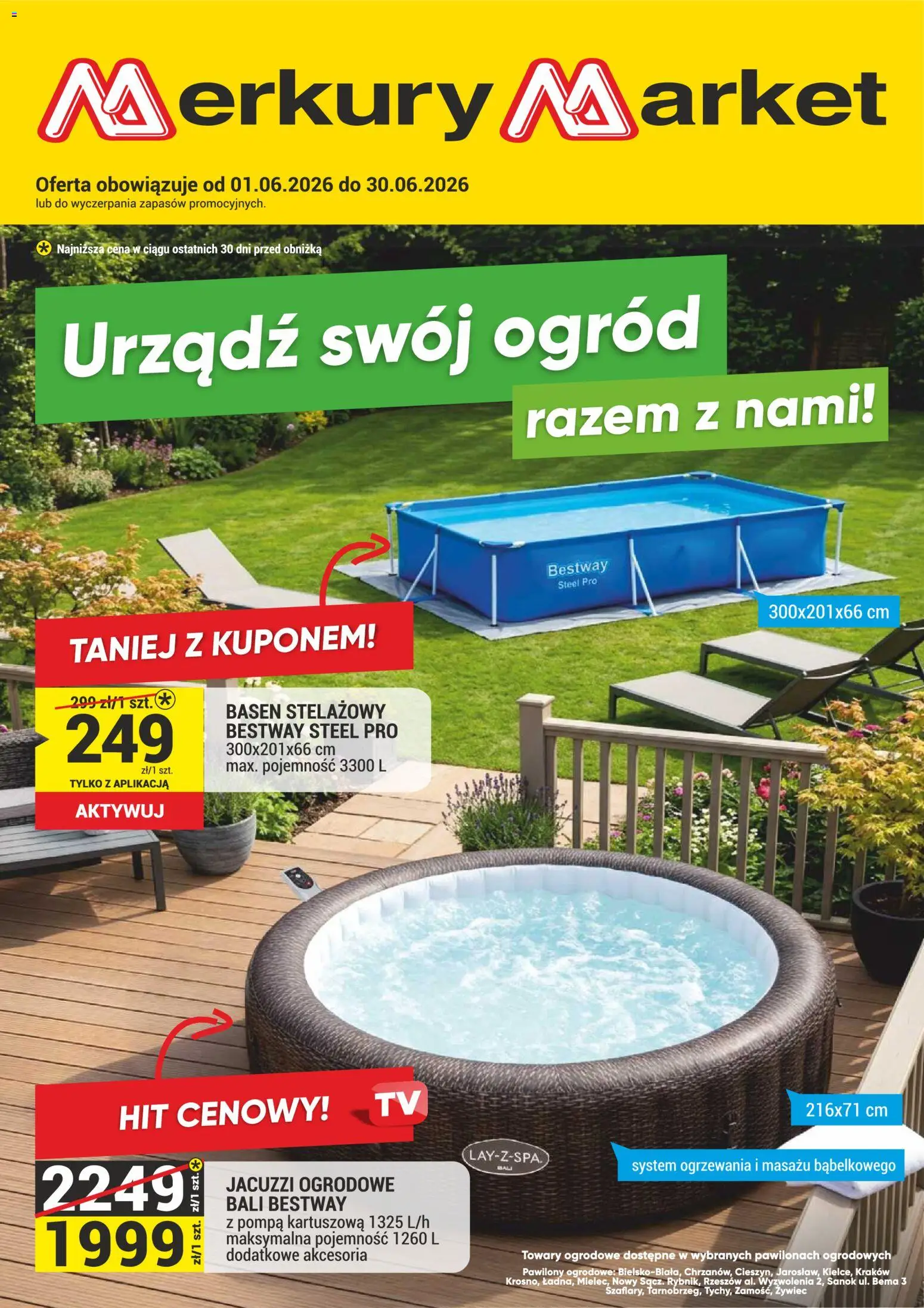 Merkury Market gazetka - Ogród od 01.06.2026 | Strona: 1 | Produkty: Basen