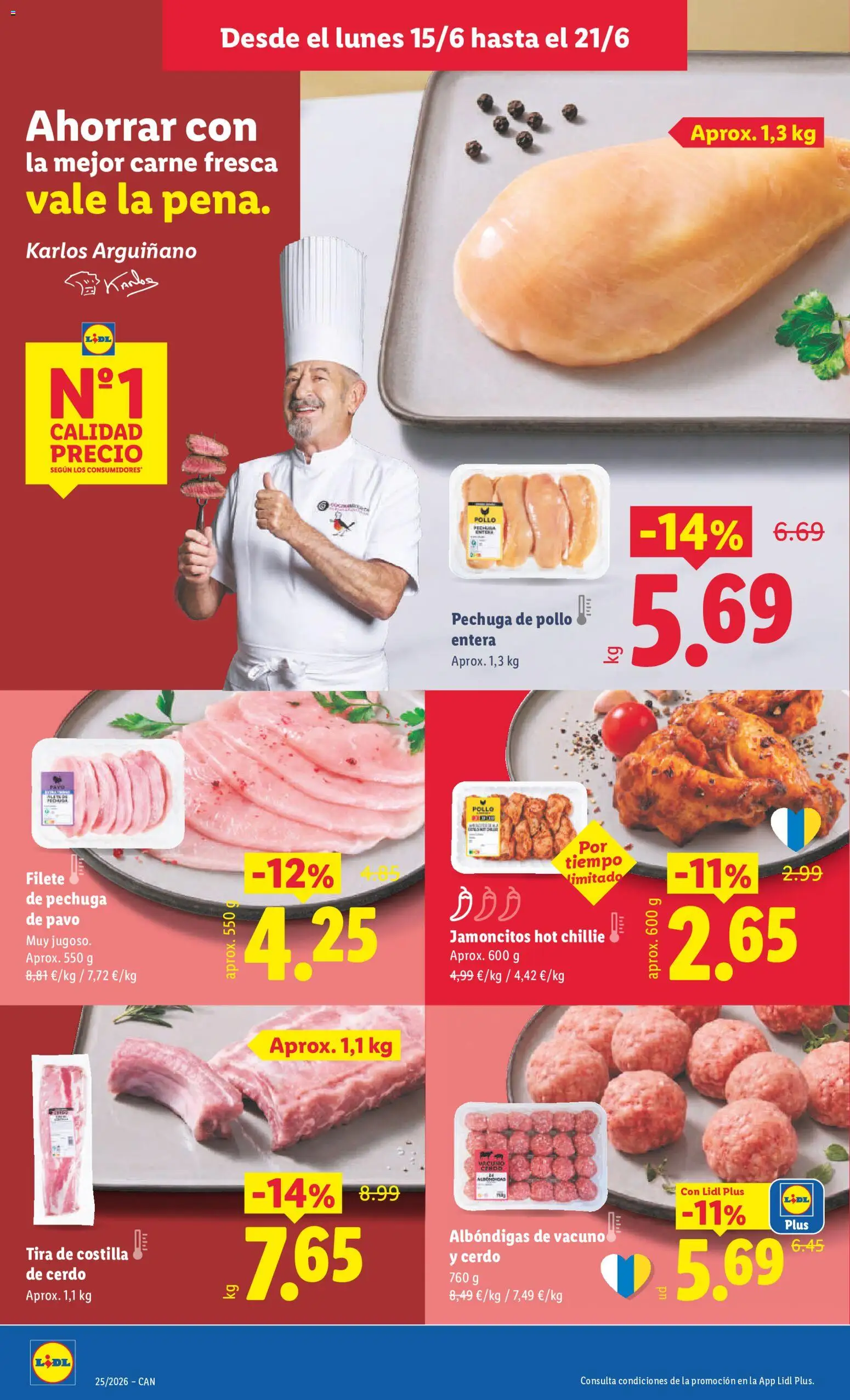 Lidl folleto Canarias │ válido desde el 15.06.2026 | Página: 8 | Productos: Cerdo, Costilla de cerdo, Filete