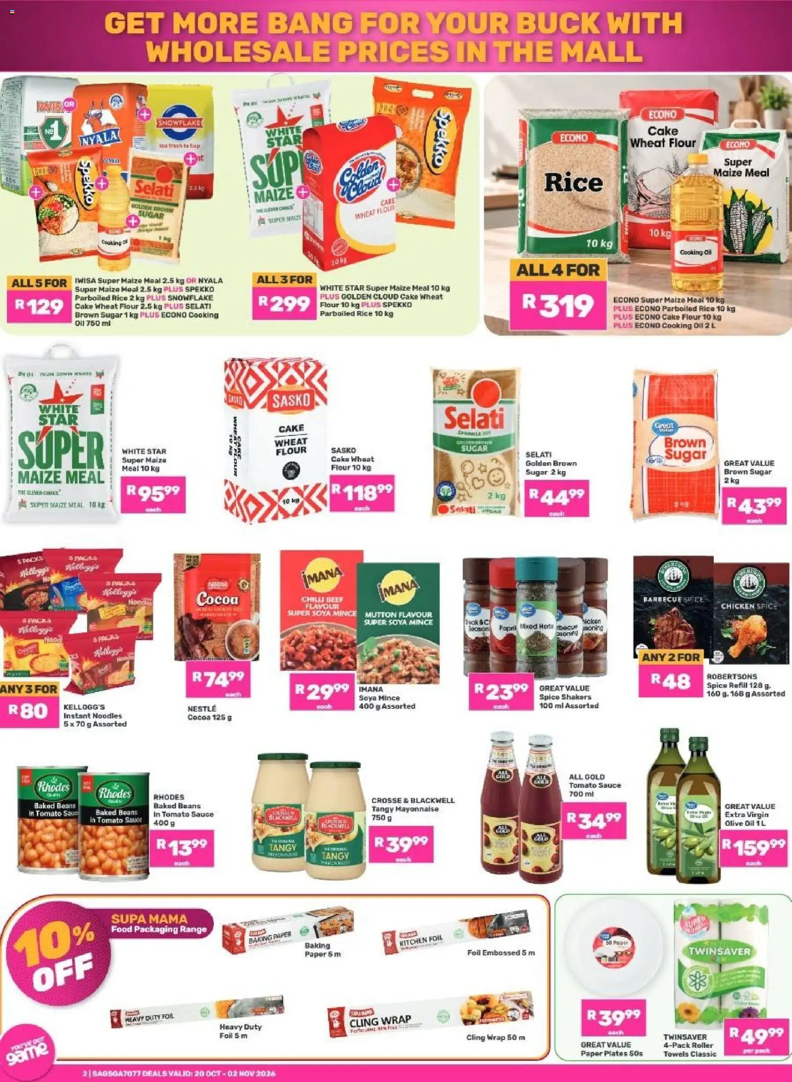 New Game catalogue – valid from 20/10/2026 | Page: 2 | Products: Flour, Beef, Sauce, Chilli