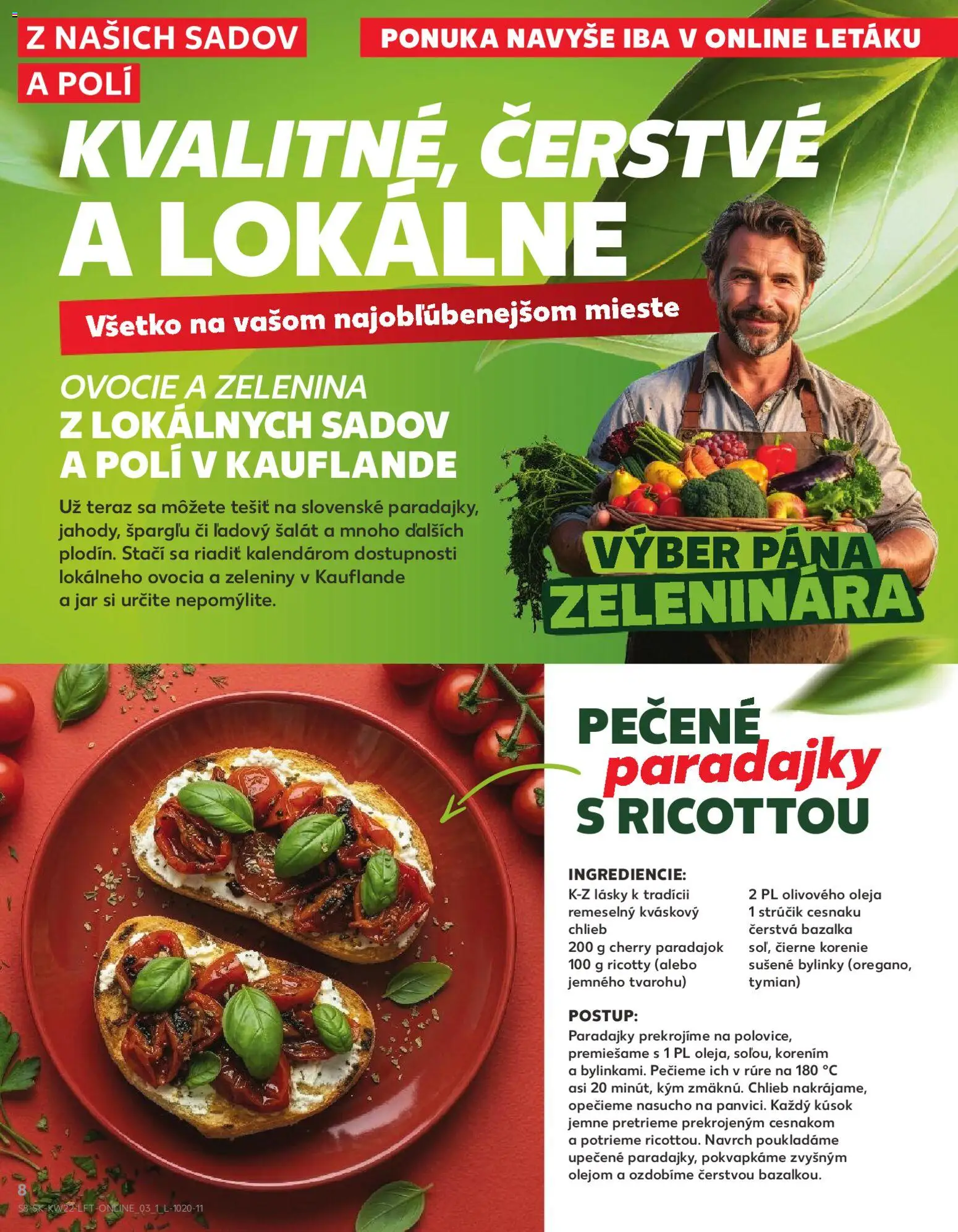 Nové Kaufland akcie – leták je platný od 28.05.2026 | Strana: 8 | Produkty: Chlieb, Paradajky, Šalát, Ovocie