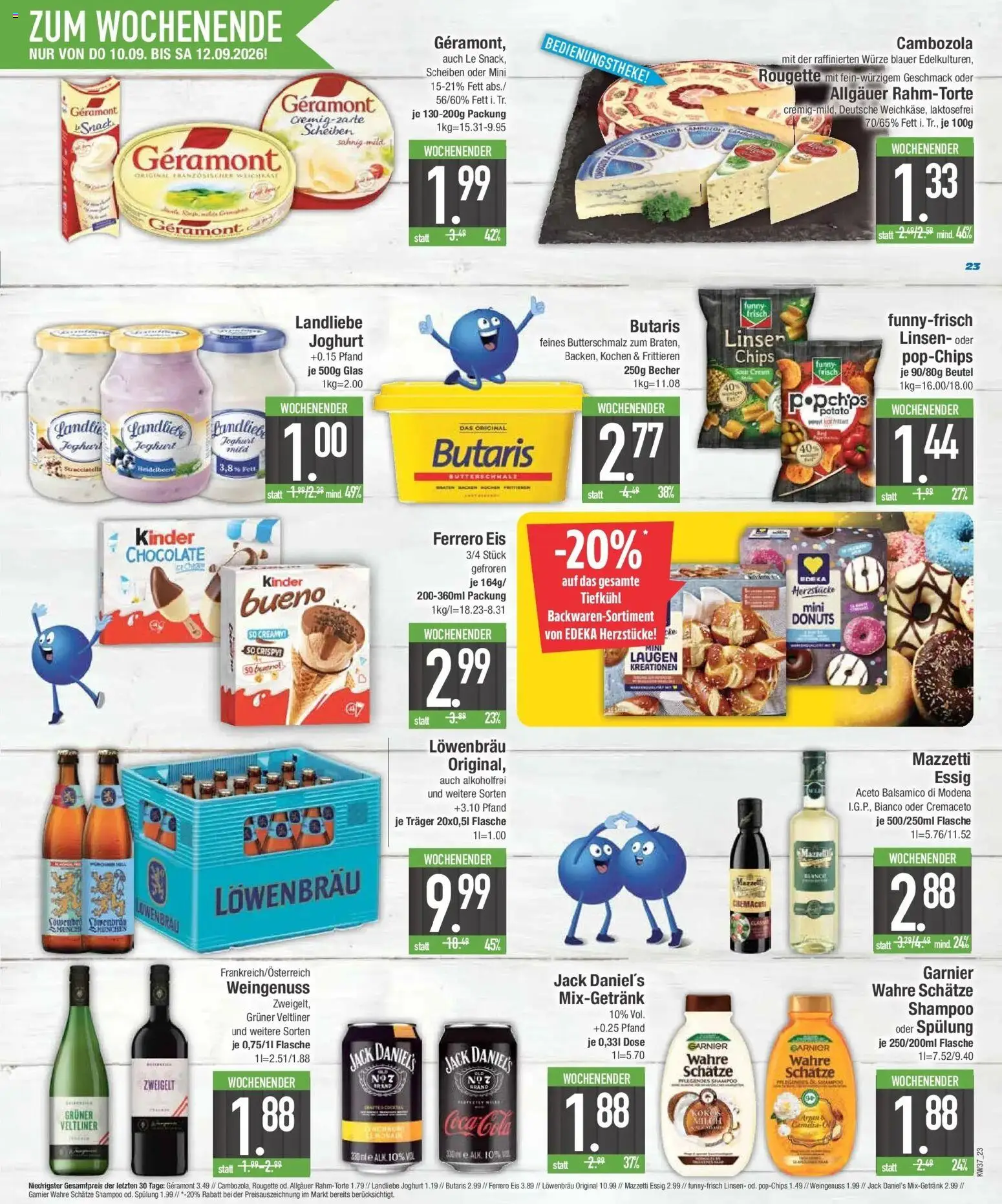E center Prospekt München (ab 07.09.2026) zum Blättern | Seite: 25 | Produkte: Cola, Donuts, Chips, Eis