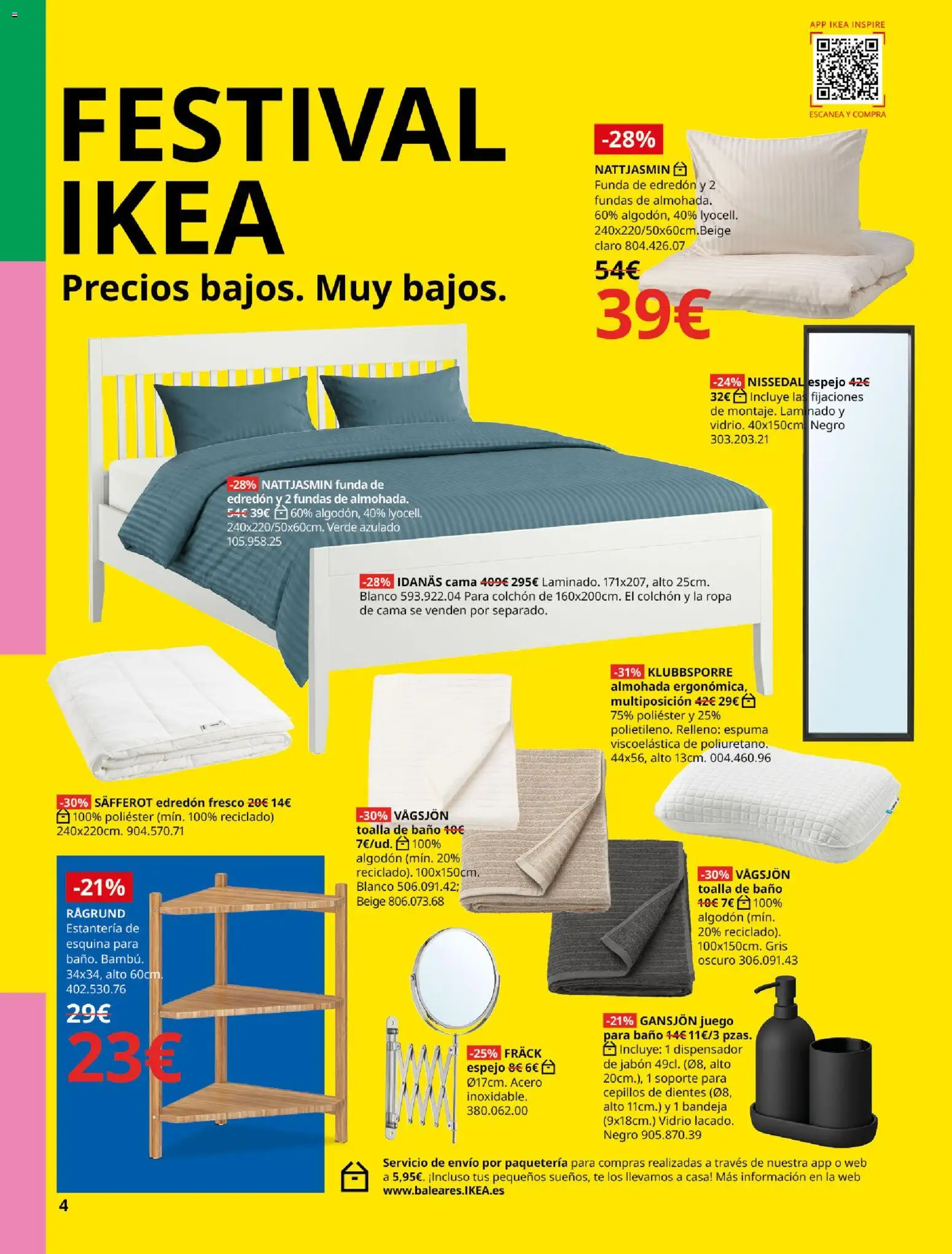 Catálogo IKEA Festival │ válido desde el 01/07/2026 | Página: 4 | Productos: Colchon, Ropa, Cama, Almohada