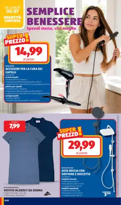 Anteprima del volantino Aldi volantino valido a partire dal 06/07/2026 | Pagina: 24 | Prodotti: Tubo, Vestito, Asciugacapelli, Doccia
