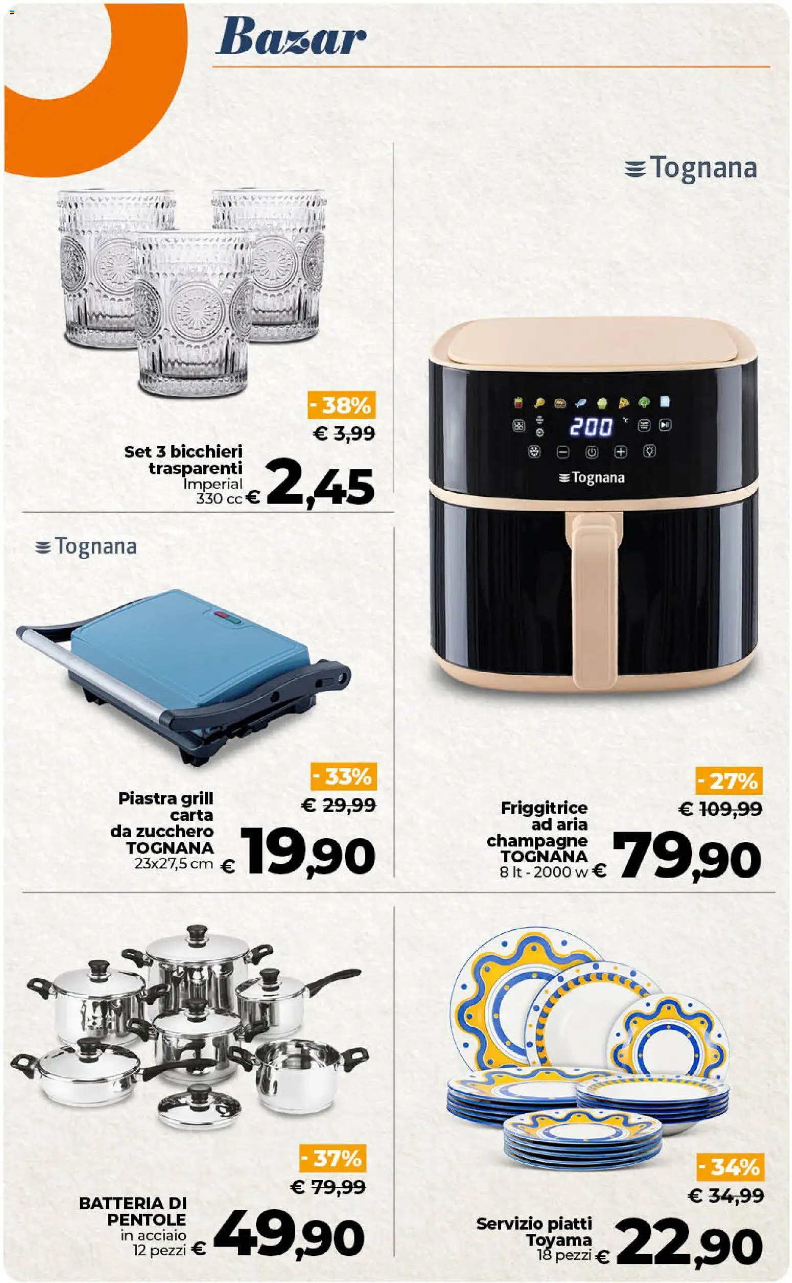 Volantino Ipercoop del 21/08/2026 | Pagina: 52 | Prodotti: Piatti, Champagne, Friggitrice, Batteria