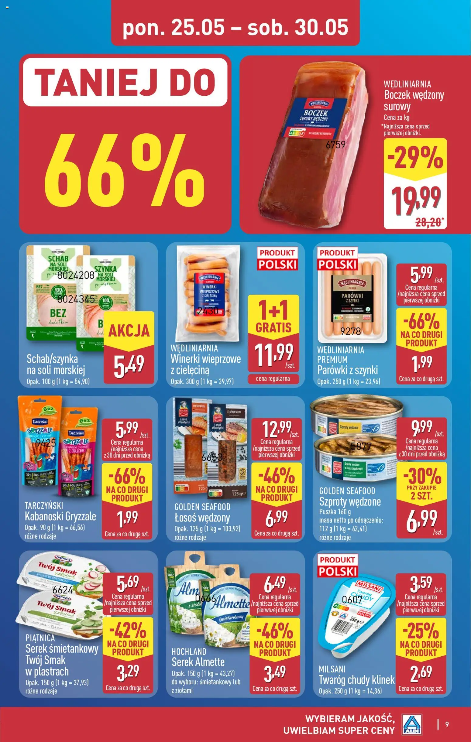 Aldi Polsko leták od 25.05.2026 | Strana: 9 | Produkty: Losos, Chůdy