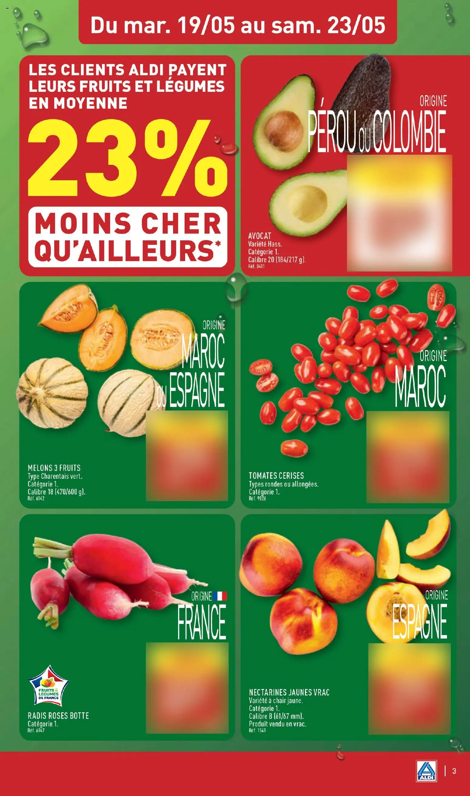 {H1} | Page: 5 | Produits: Avocat, Cerises, Radis, Tomates