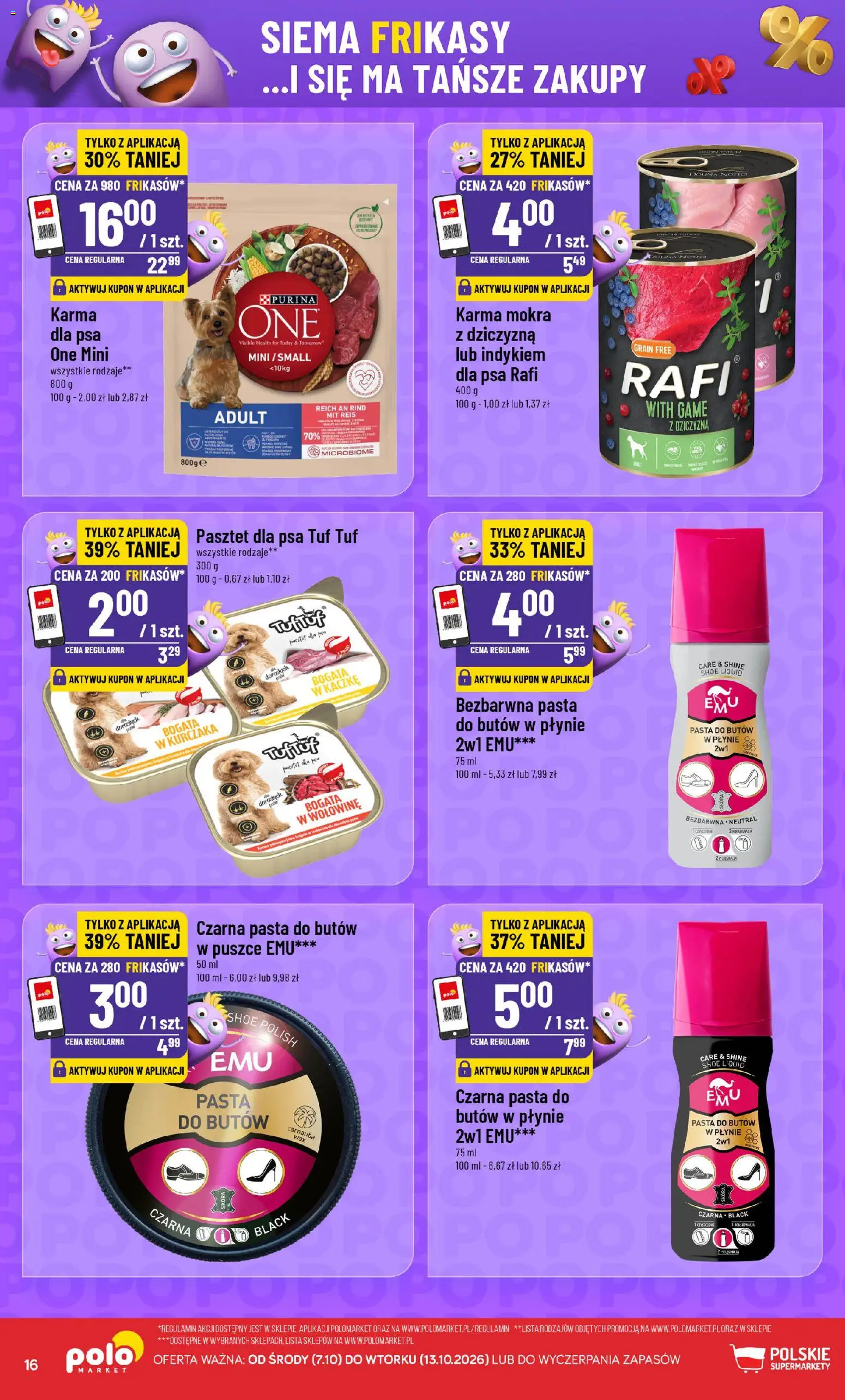 POLOmarket gazetka - Frikasowe Hity od 07.10.2026 | Strona: 16 | Produkty: Pasztet, Karma mokra, Pasta, Karma