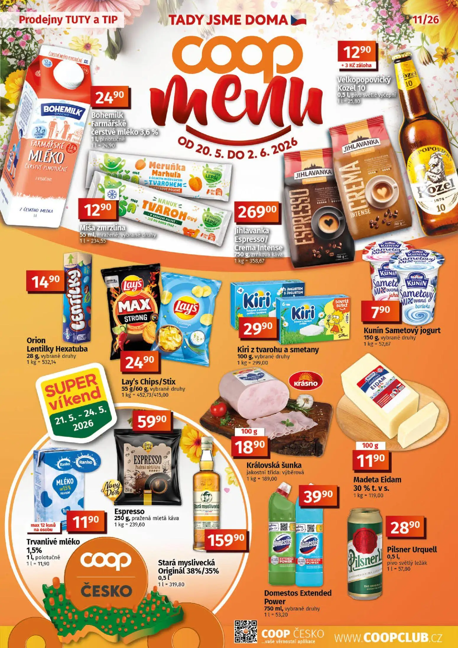 Coop leták - Tuty od 20.05.2026 | Strana: 1 | Produkty: Jogurt, Káva, Zmrzlina, Eidam