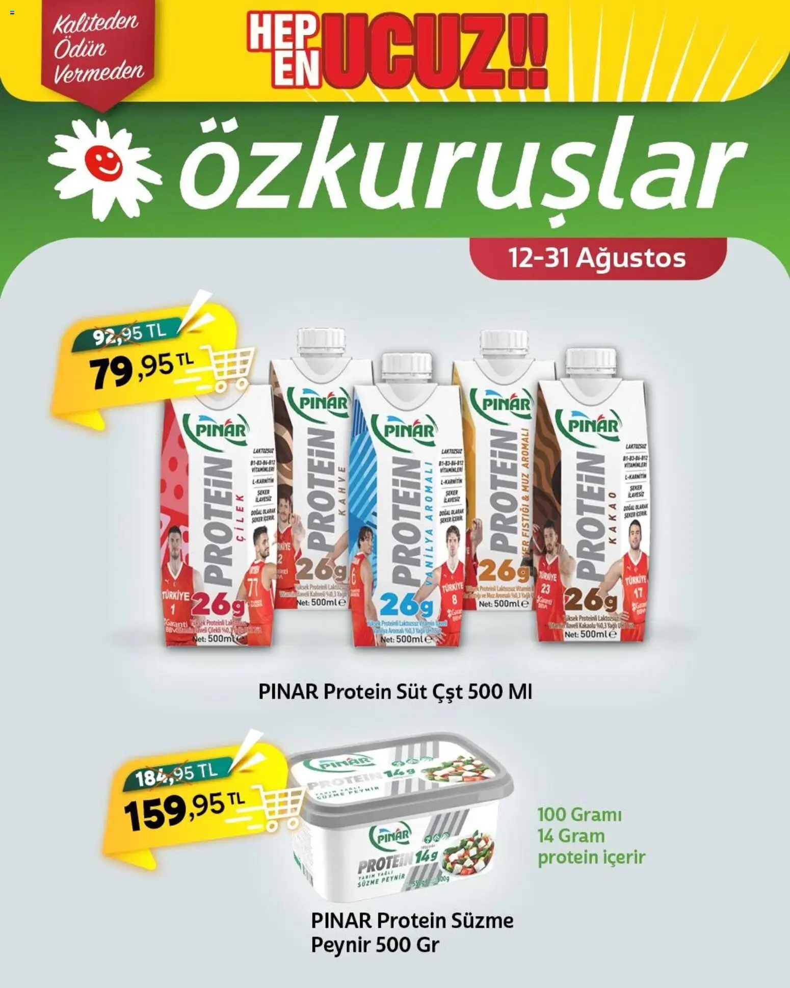 Özkuruşlar Katalog - 12 Ağustos 2026 tarihinden itibaren geçerlidir | Sayfa: 5 | Ürünler: Süt, Peynir, Kahve, Çilek