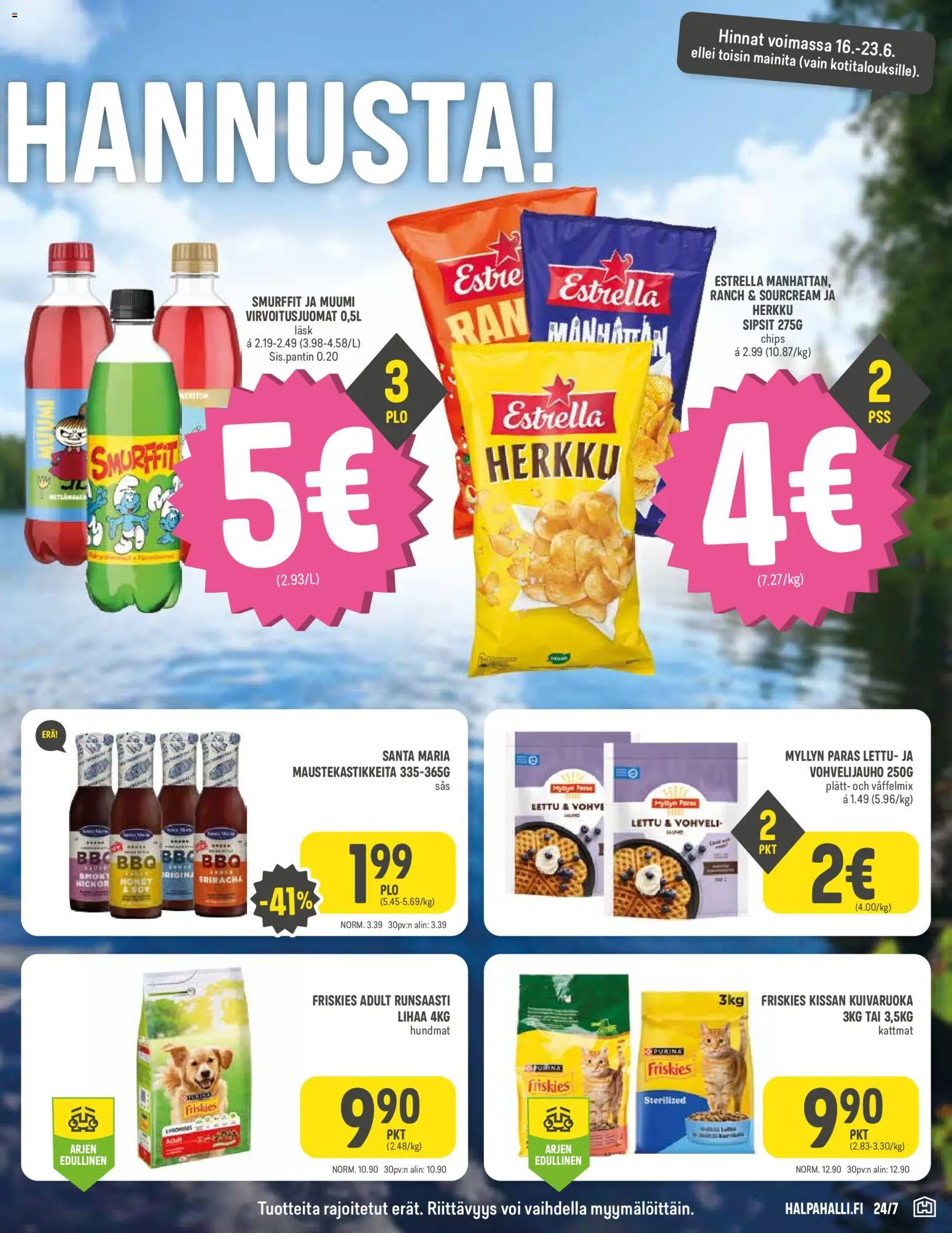 Halpa Halli tarjoukset – voimassa 16.06.2026 alkaen | Sivu: 5 | Tuotteet: Virvoitusjuomat, Sriracha, Voi