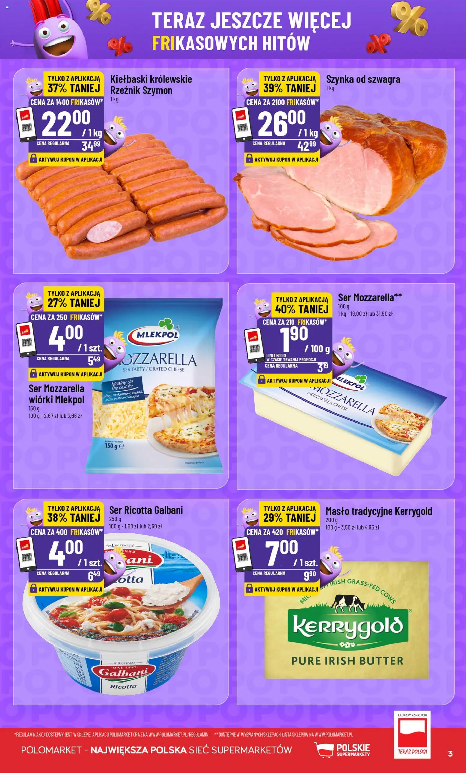 POLOmarket gazetka - Frikasowe Hity od 16.09.2026 | Strona: 3 | Produkty: Kiełbaski, Ser, Mozzarella, Ricotta