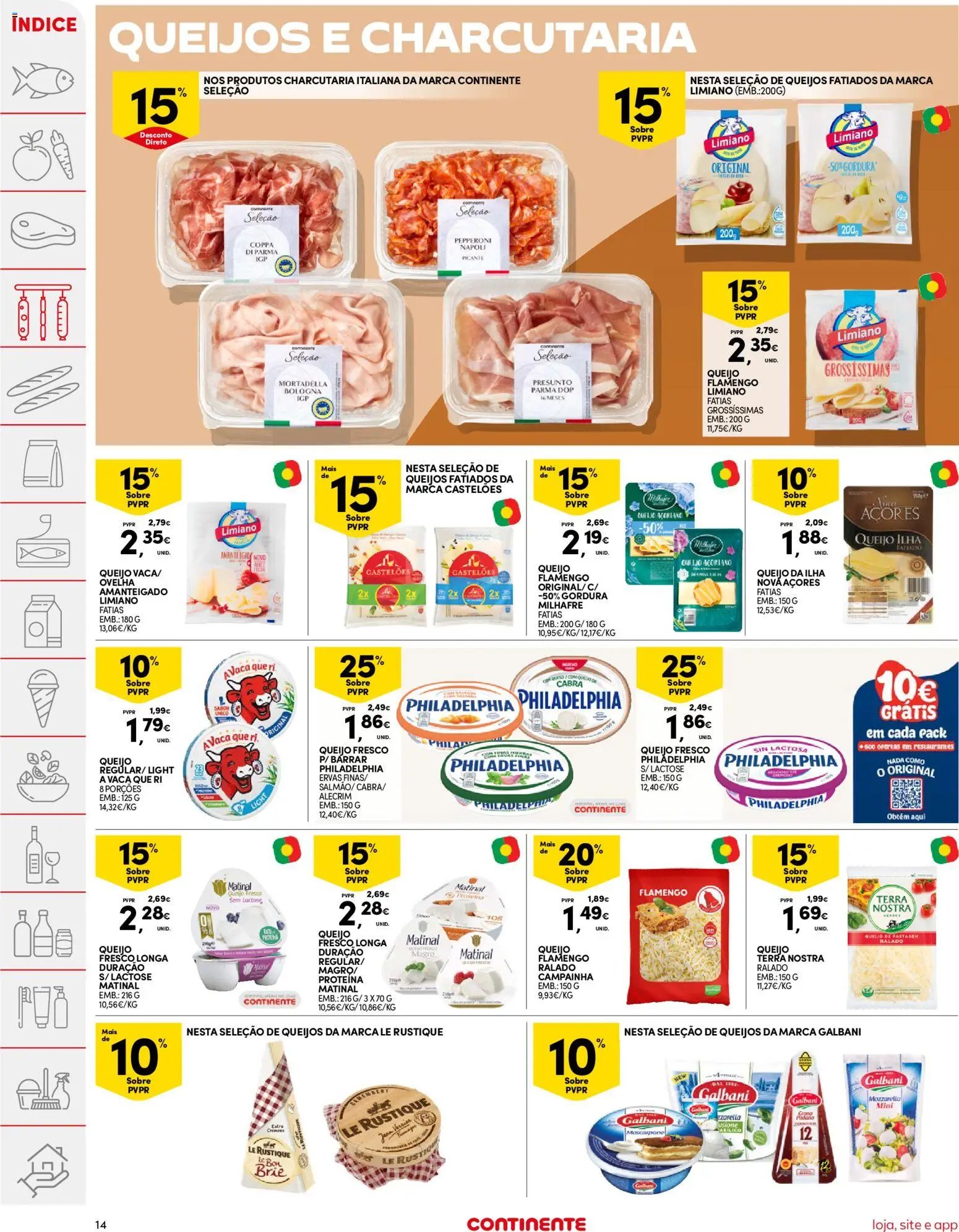 Continente folheto │ válido de 16.06.2026 | Página: 14 | Produtos: Campainha, Queijo, Presunto, Proteina