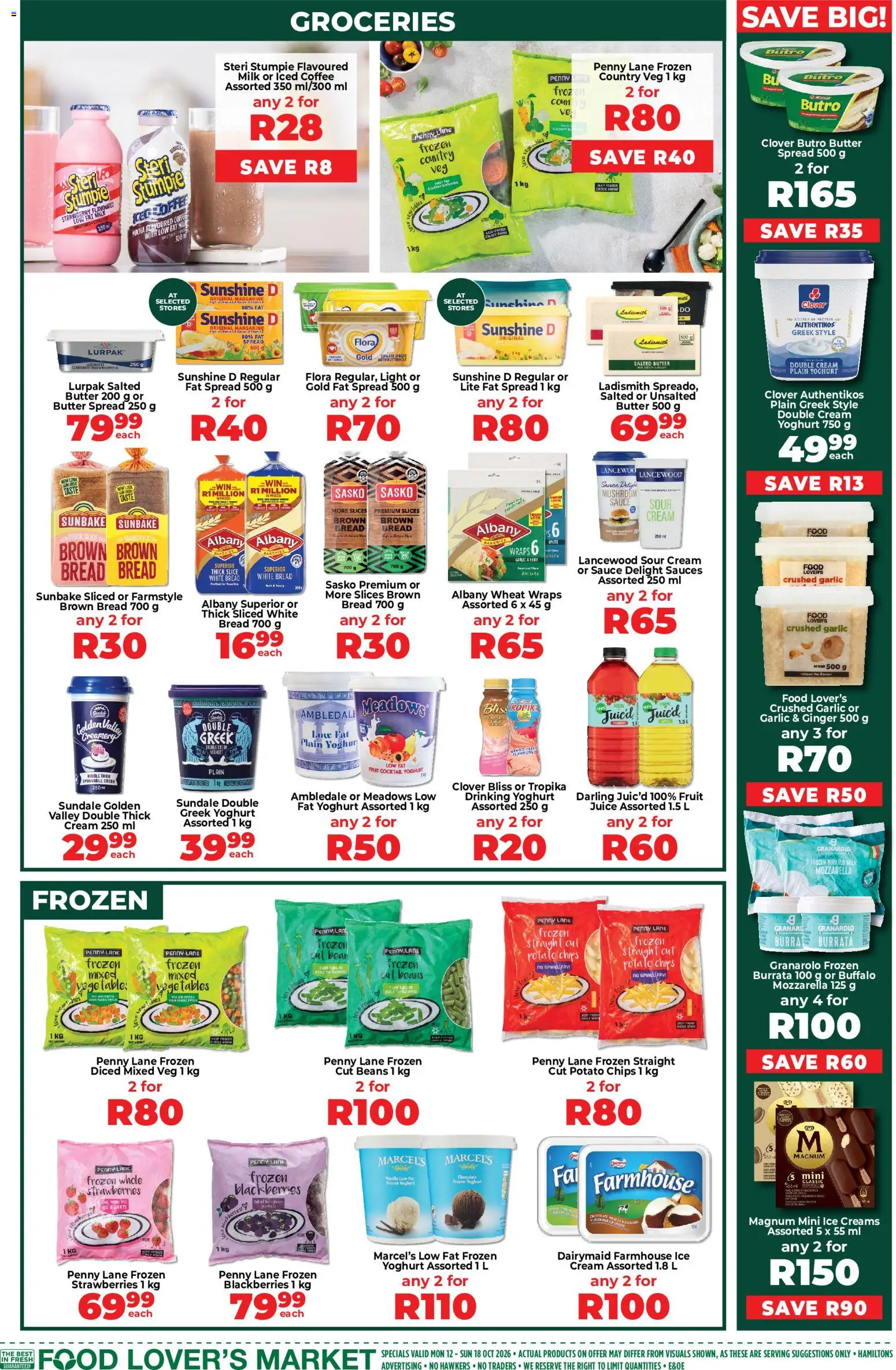 New Food Lover's Market catalogue – valid from 12/10/2026 | Page: 6 | Products: Burrata, Milk, Sour cream, Fat spread
