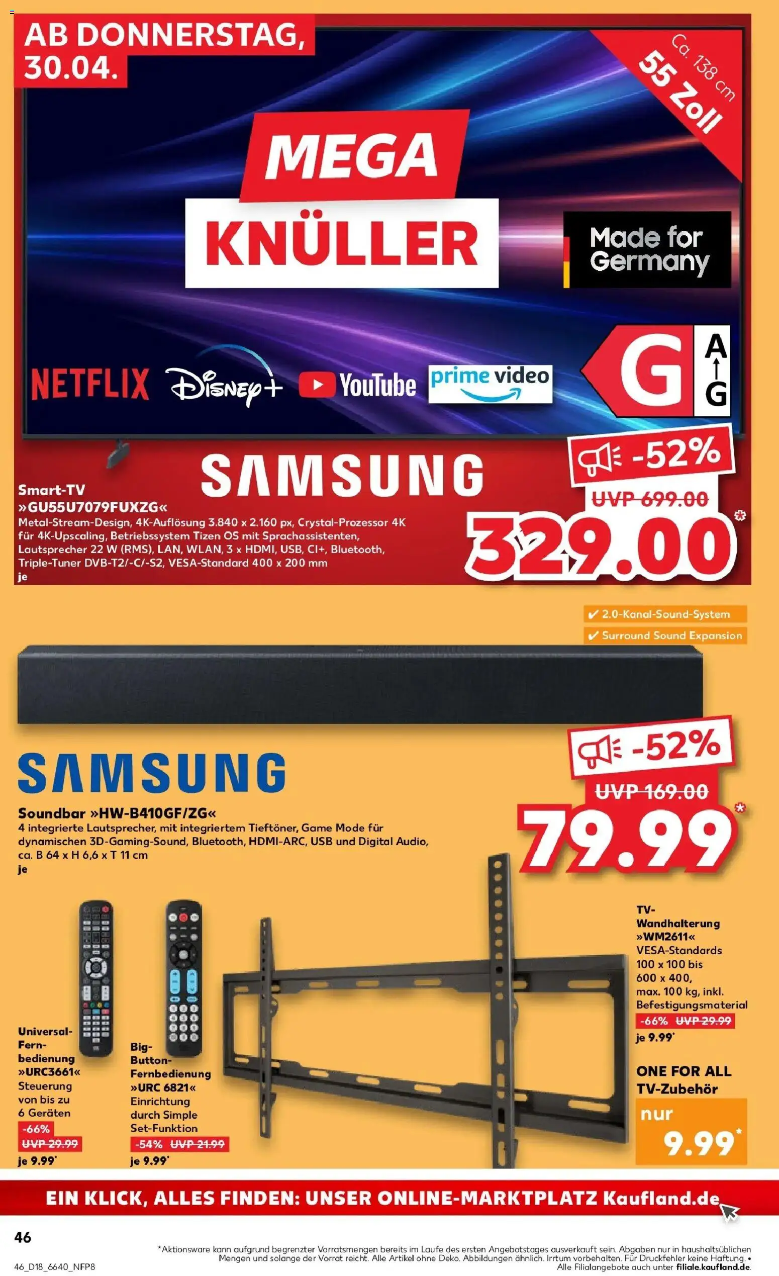 Prospekt Kaufland ab 30.04.2026 » Angebote Online zum Blättern | Seite: 48 | Produkte: Lautsprecher, USB, Samsung, Soundbar