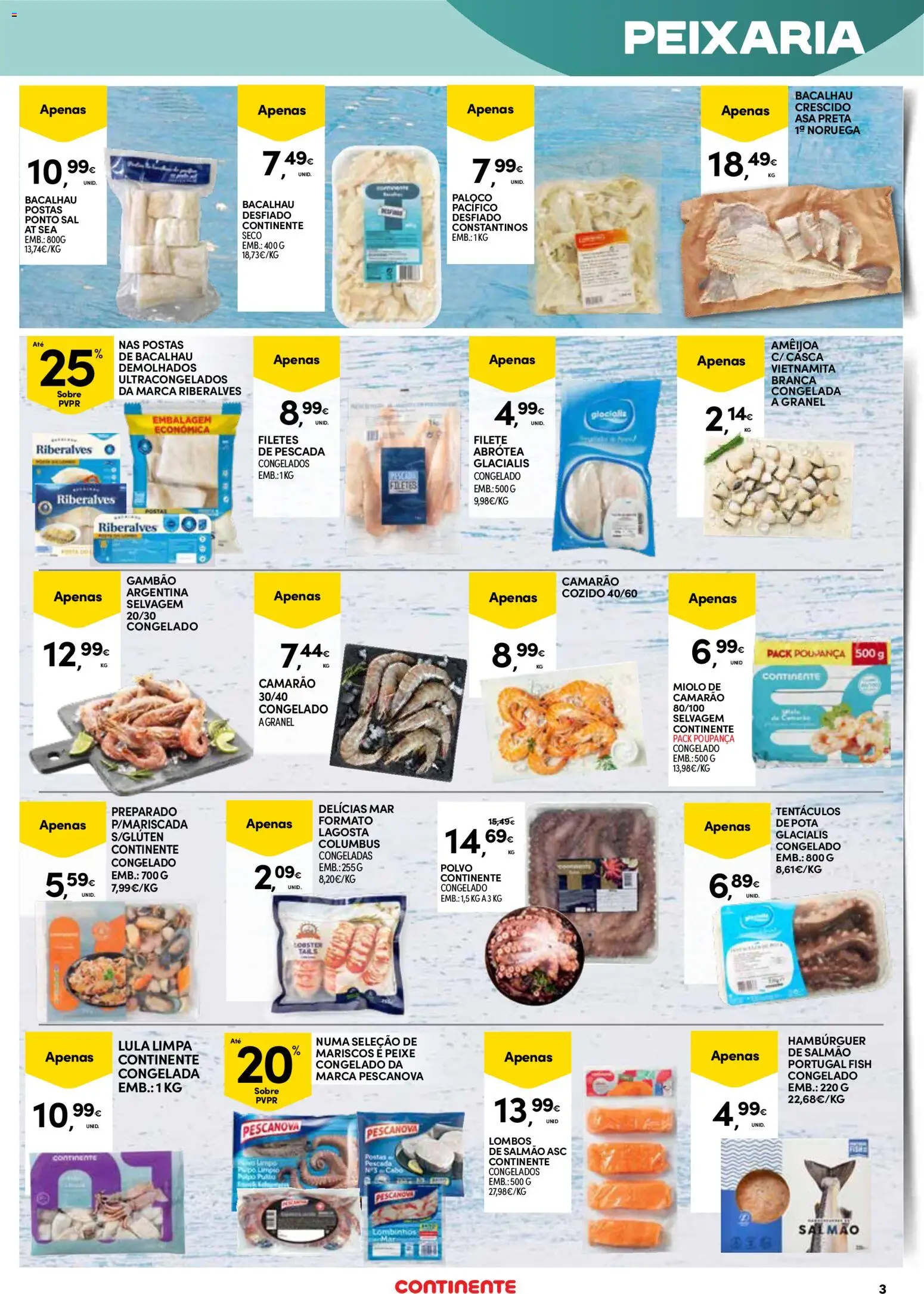 Continente Açores  │ válido de 16.04.2026 | Página: 3 | Produtos: Cabo, Lagosta, Sal, Peixe