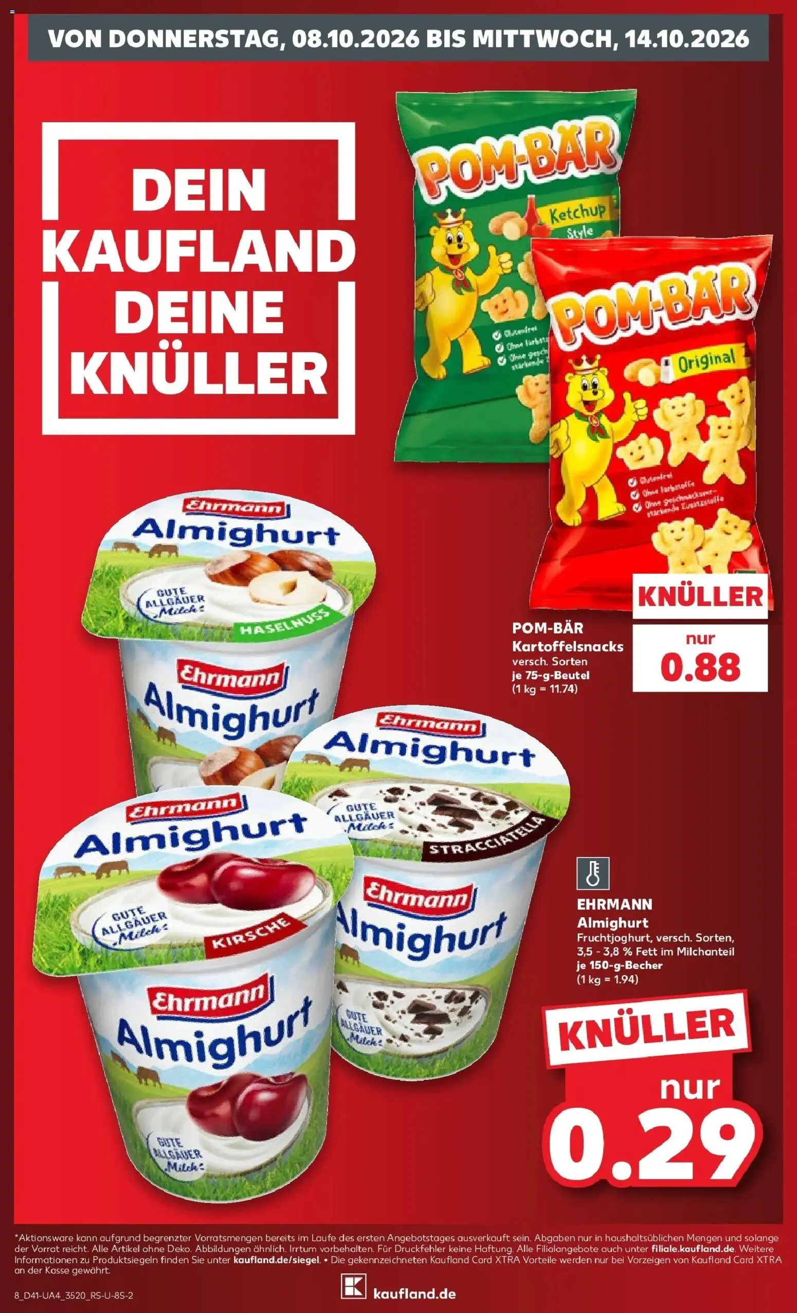 Prospekt Kaufland ab 08.10.2026 » Angebote Online zum Blättern | Seite: 8 | Produkte: Ehrmann almighurt, Milch, Ketchup