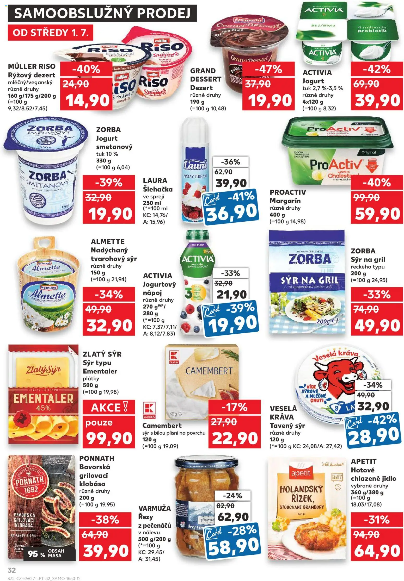 Kaufland leták - Brno od 01.07.2026 | Strana: 32 | Produkty: Sýr, Jogurt, Brambory, Jogurtový nápoj