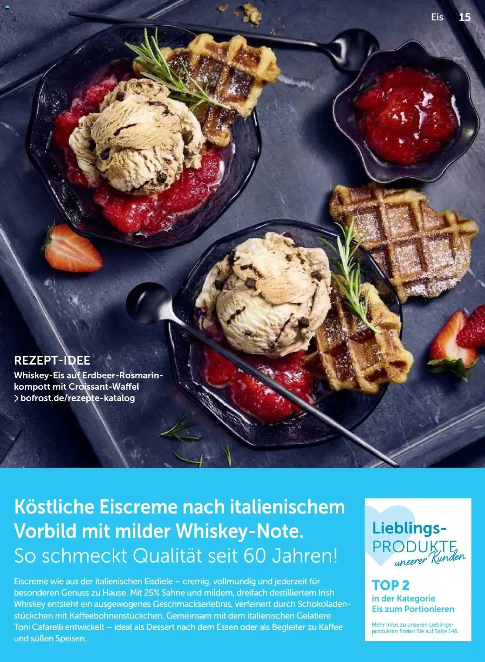 Bofrost Katalog – gültig ab 07.09.2026 | Seite: 15 | Produkte: Kaffee, Sahne, Whiskey, Eis
