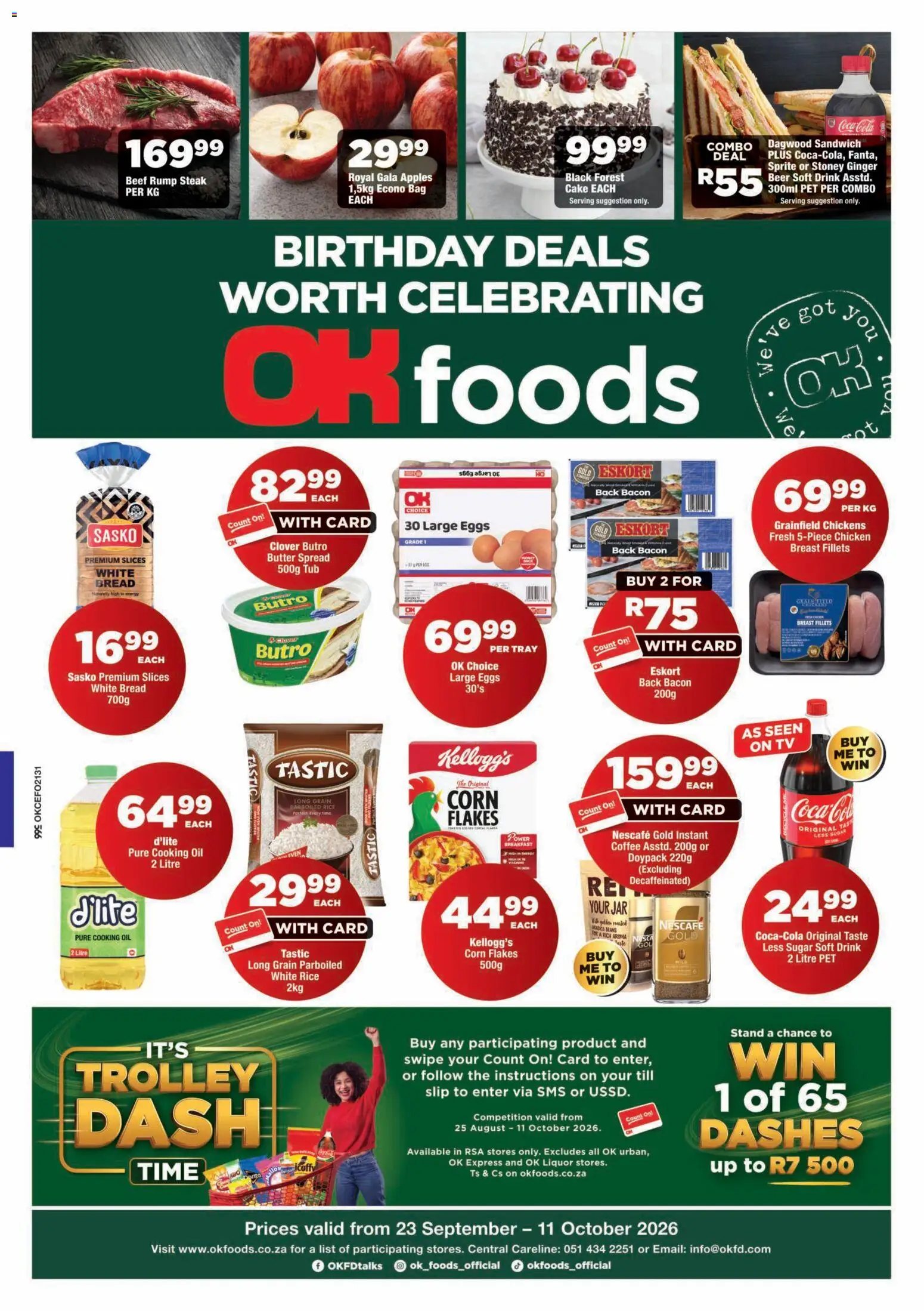 New OK Foods catalogue – valid from 23/09/2026 | Page: 1 | Products: Bag, Flakes, Sugar, Bacon