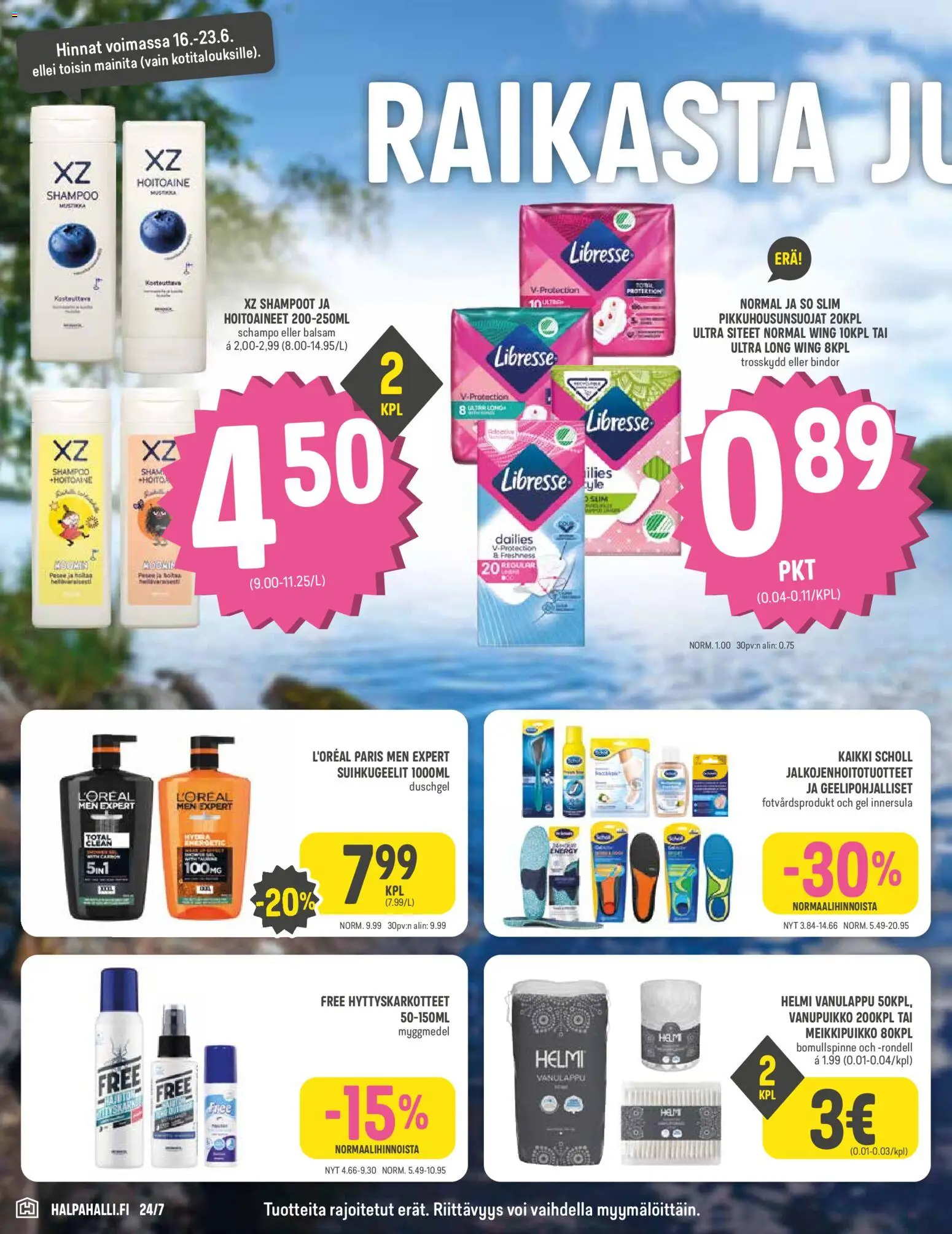 Halpa Halli tarjoukset – voimassa 16.06.2026 alkaen | Sivu: 6 | Tuotteet: Shampoo, Hoitoaine, Siteet, Voi