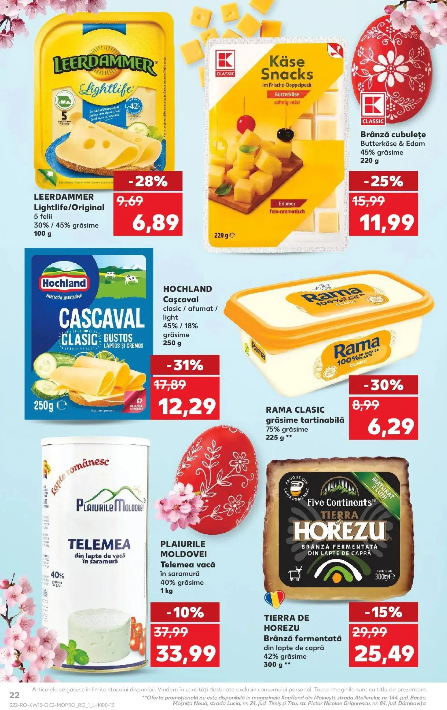 Noul catalog Kaufland – valabil de la 08.04.2026 | Pagină: 22 | Produse: Duș, Cașcaval, Lapte, Brânză