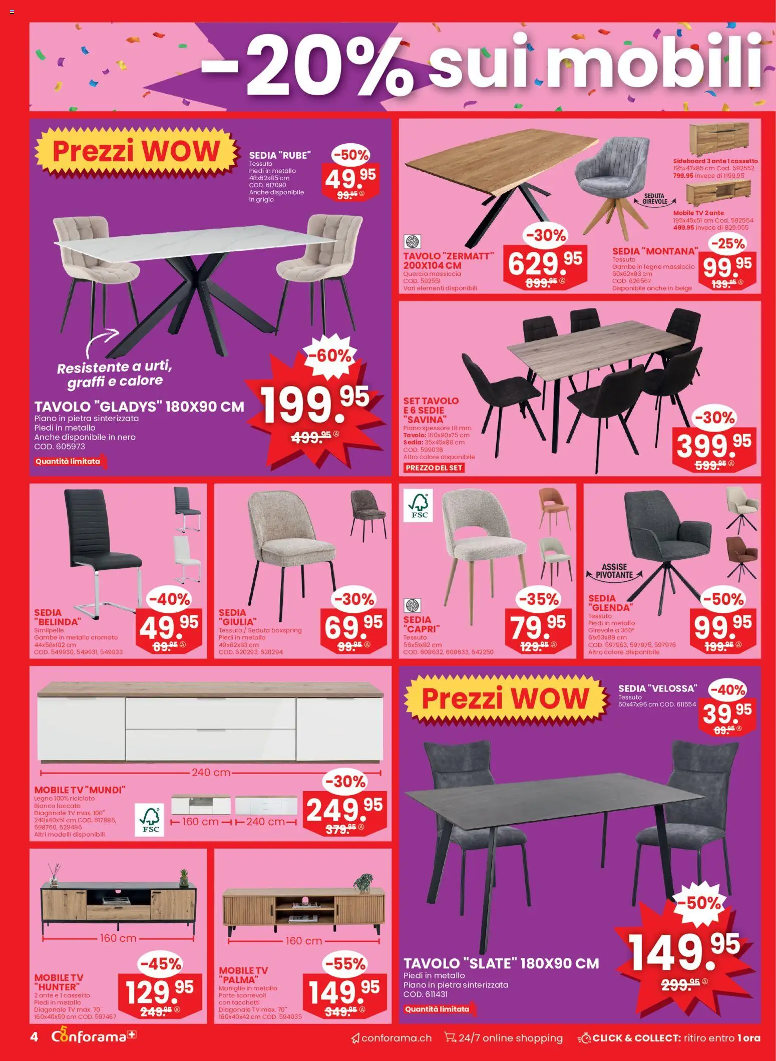 Conforama aktionen IT – gültig ab 09.09.2026 | Seite: 4 | Produkte: TV, Sideboard