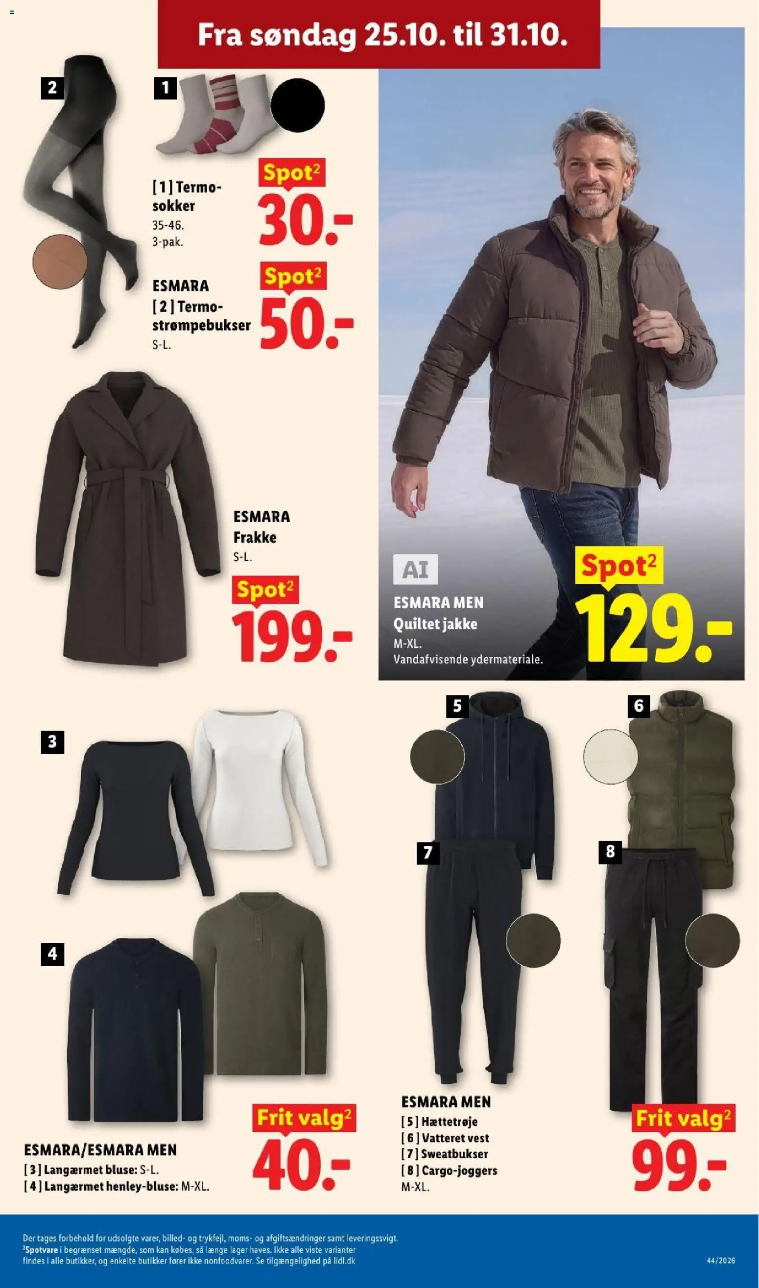 Lidl tilbudsavis – gyldig fra 25/10/2026 | Side: 22 | Produkter: Frakke, Strømpebukser, Søm, Sweatbukser