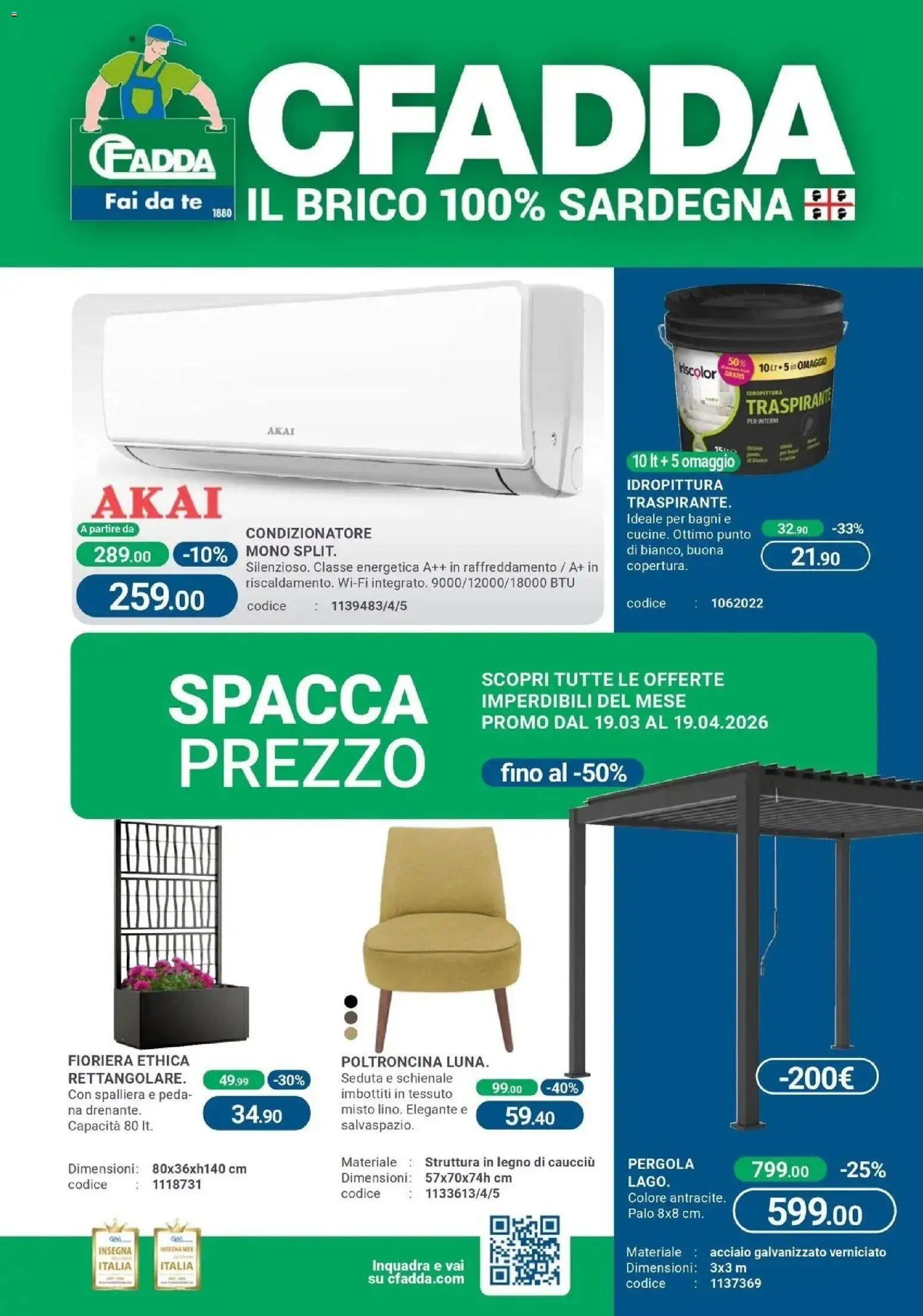 Volantino CFadda del 19.03.2026 | Pagina: 1 | Prodotti: Tè, Pergola, Fioriera, Condizionatore