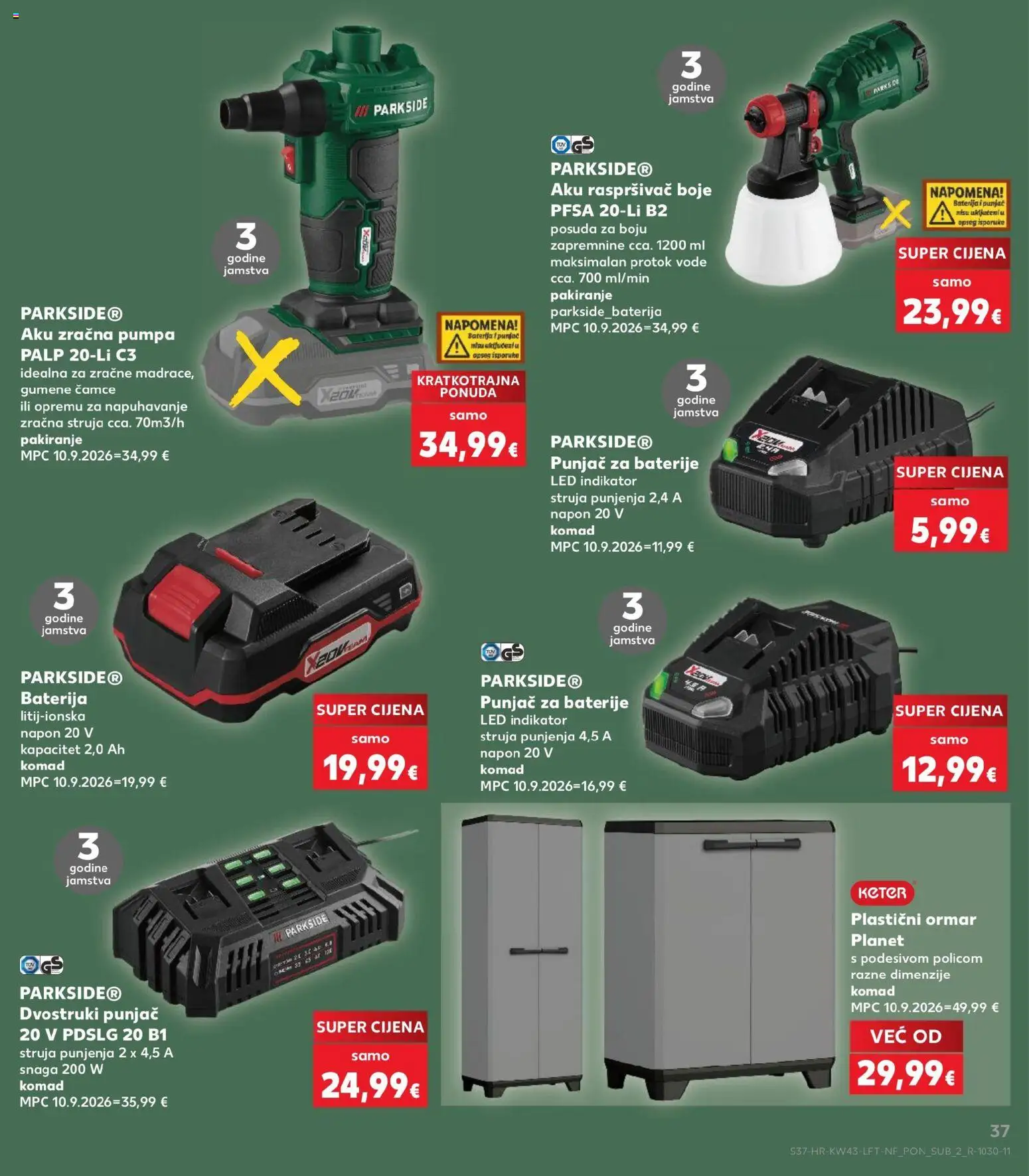 Kaufland katalog | vrijedi od 21.10.2026 | Stranica: 37 | Proizvodi: Baterija, Baterije, Led, Parkside