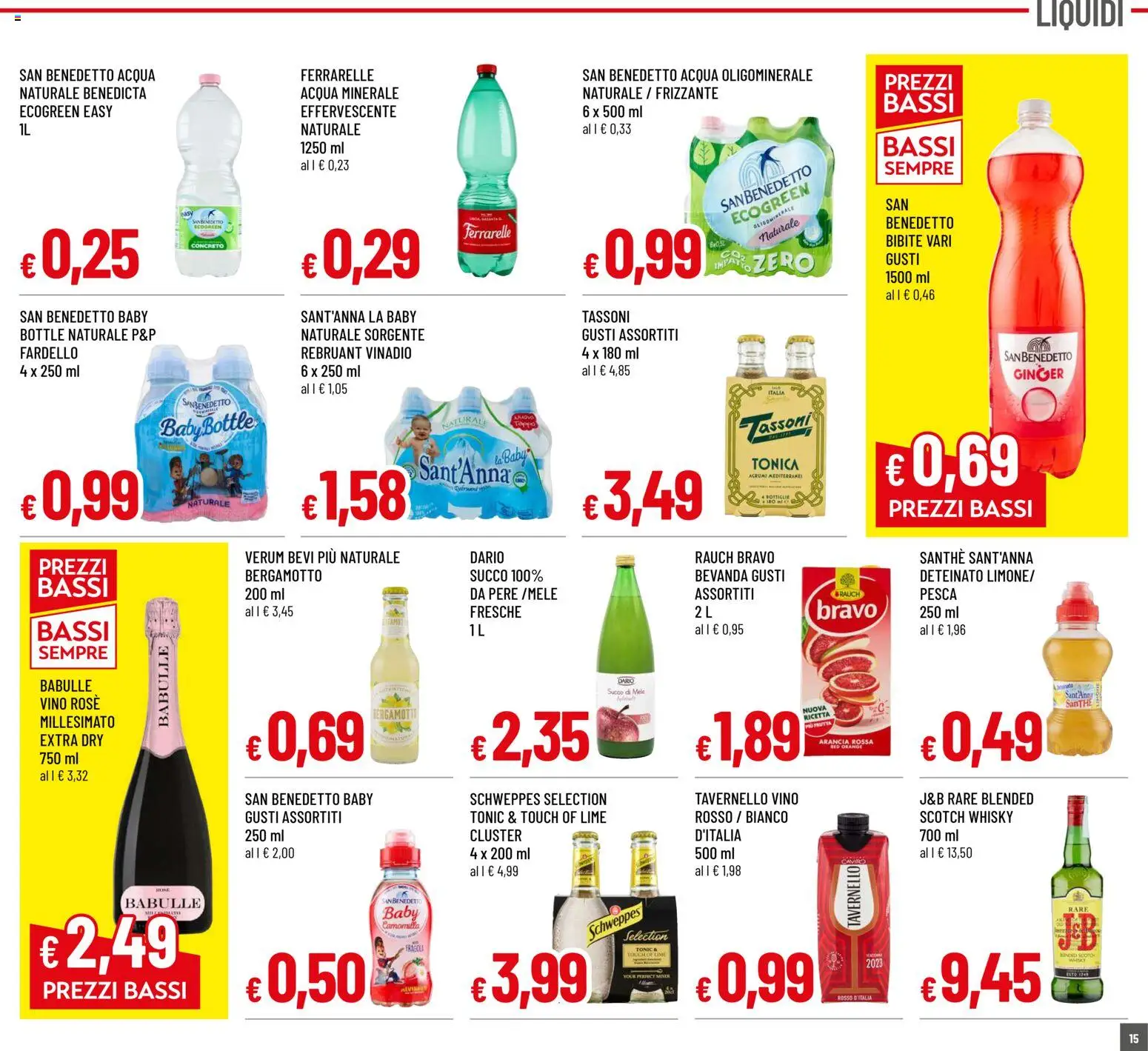 Volantino Famila del 04.06.2026 | Pagina: 15 | Prodotti: Acqua, Vino, Pesca, Lime