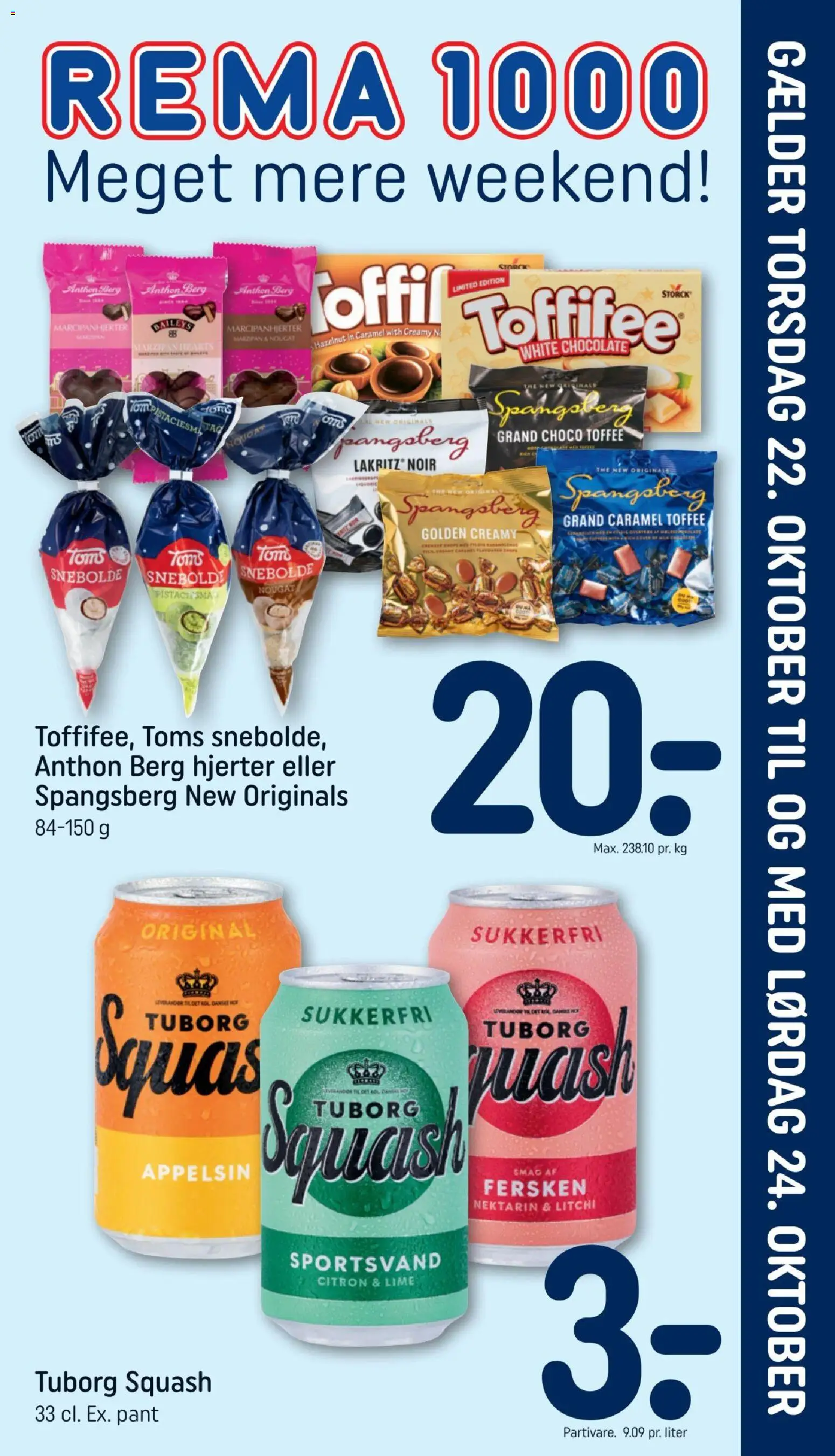 Rema 1000 tilbudsavis – gyldig fra 18/10/2026 | Side: 22 | Produkter: Squash, Lime, Nougat, Tuborg Squash
