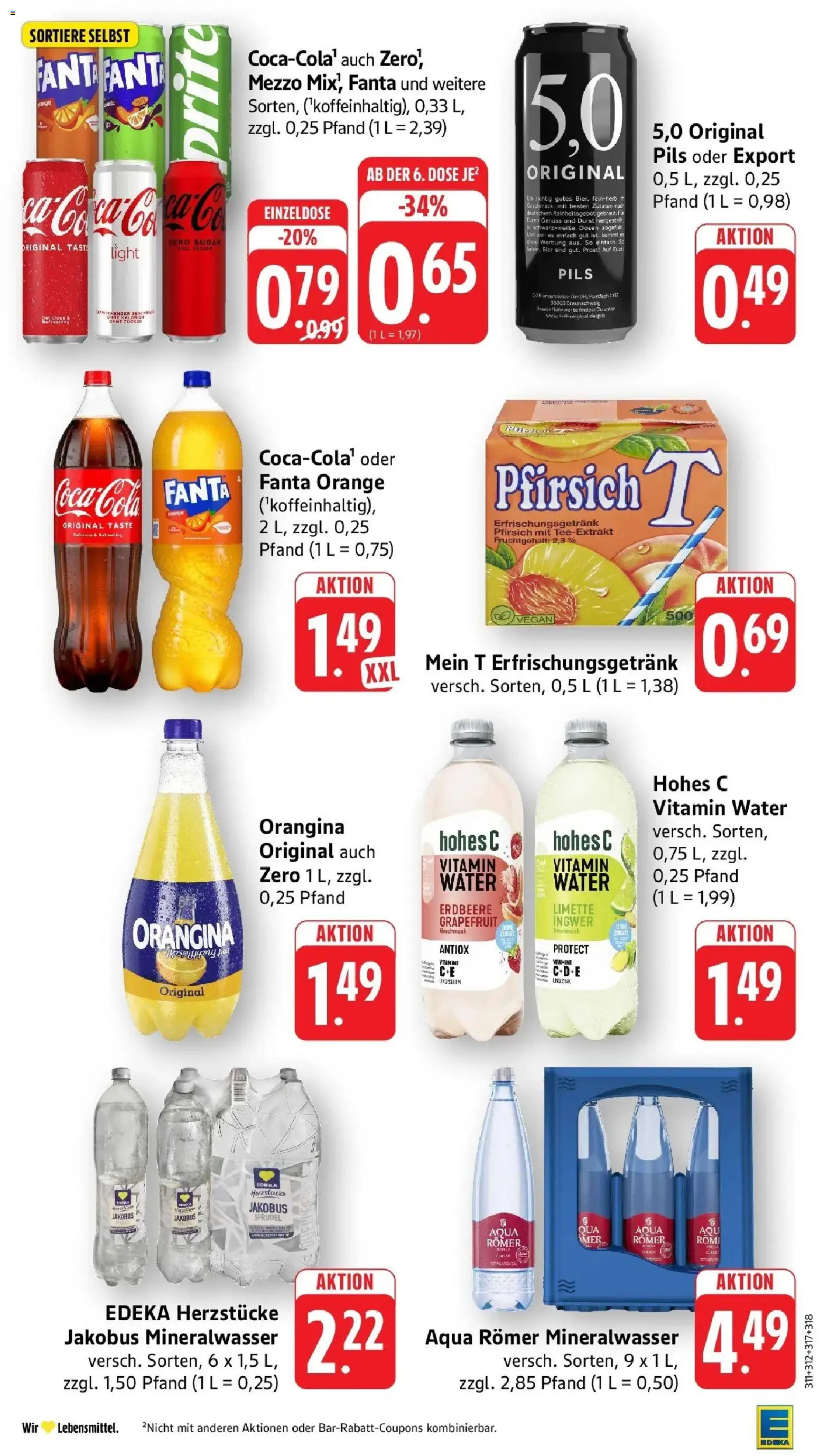 Edeka Prospekt Kehl (ab 17.08.2026) » Angebote Online | Seite: 30 | Produkte: Coca cola, Pils, Pfirsich, Limette