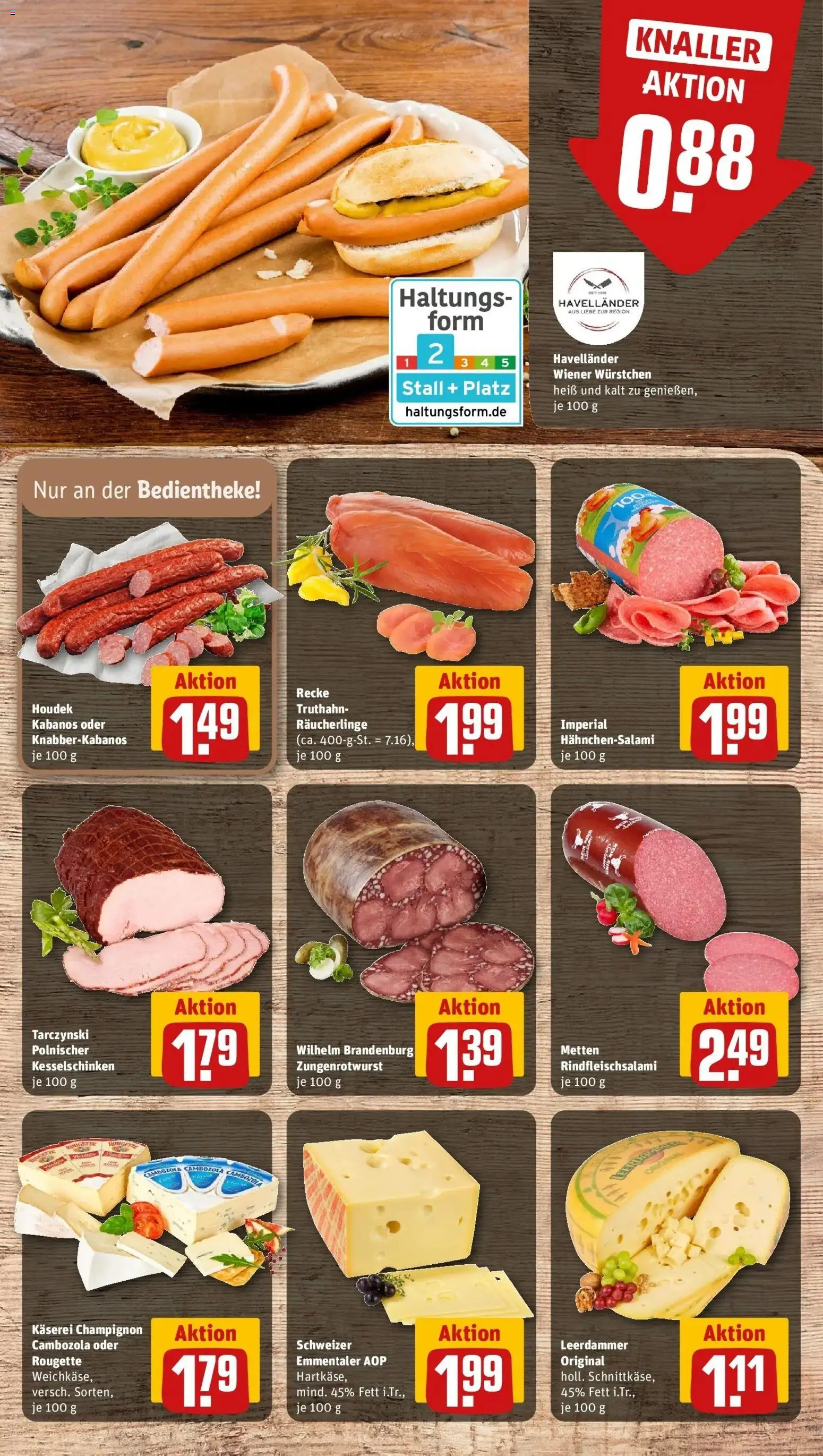 Rewe Prospekt Jena	 – gültig ab 23.03.2026 | Seite: 11 | Produkte: Wiener wurstchen, Leerdammer, Salami